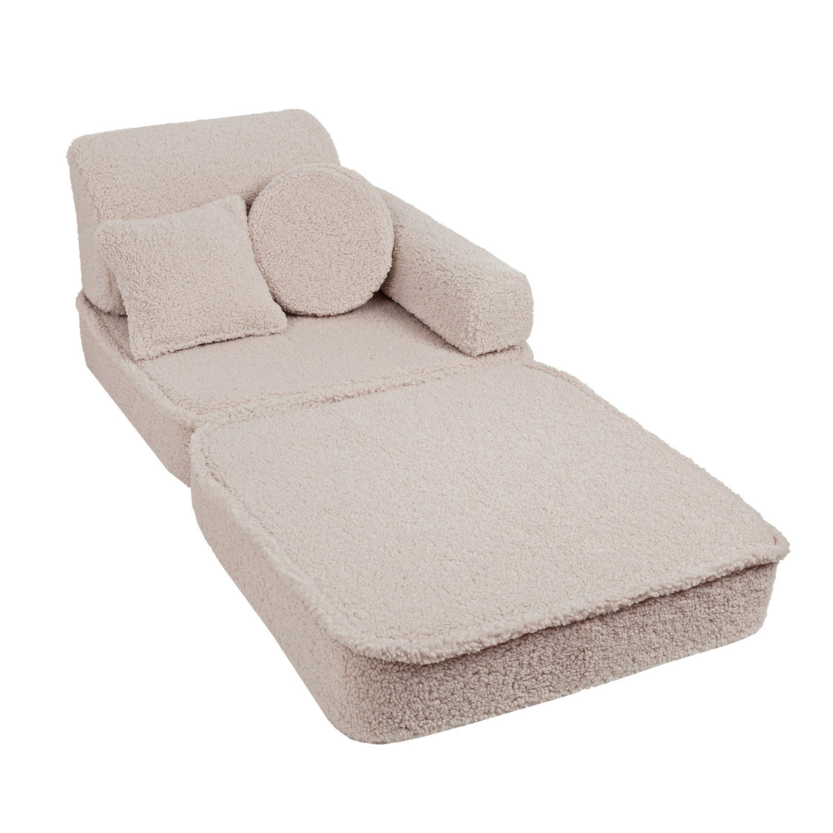 MeowBaby® Cream BEARLY Play Sofa | Bearly Kids Play Sofa Pocket Plus