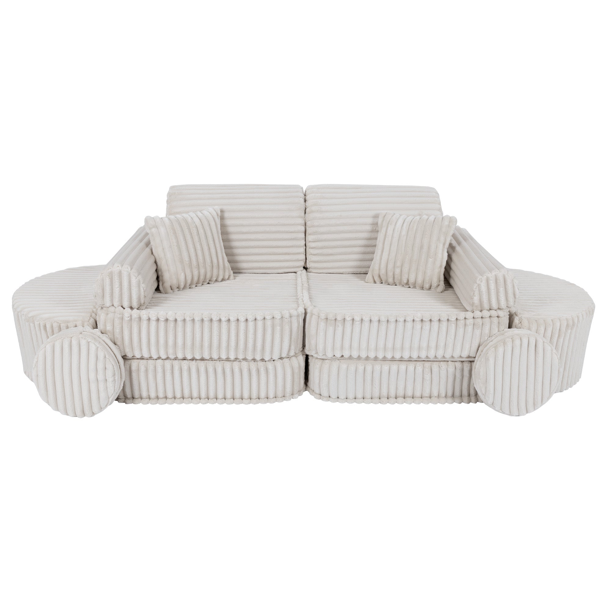 MeowBaby Churros Play Sofa | Kids Play Sofa | Play Couch | Corduroy Soft Play Sofa | Modular Sofa for Kids |