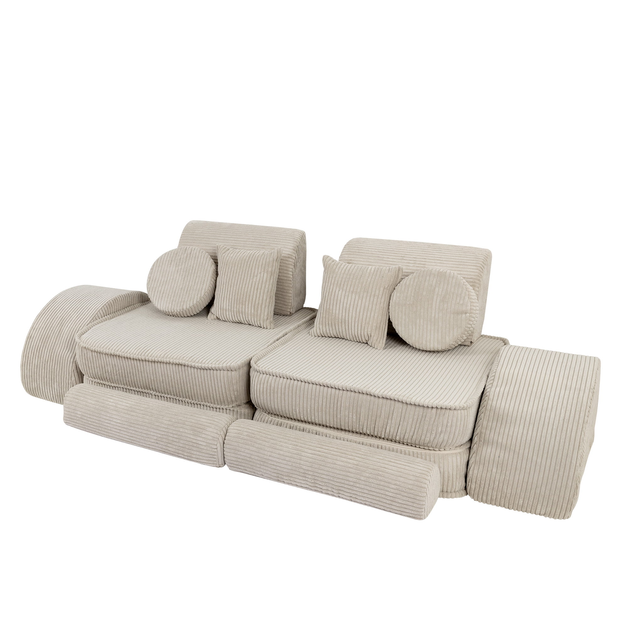 cream corduroy play sofa | cream/ecru corduroy Play Sofa | Play Sofa Kids cream corduroy | MeowBaby cream/ecru corduroy soft play sofa |