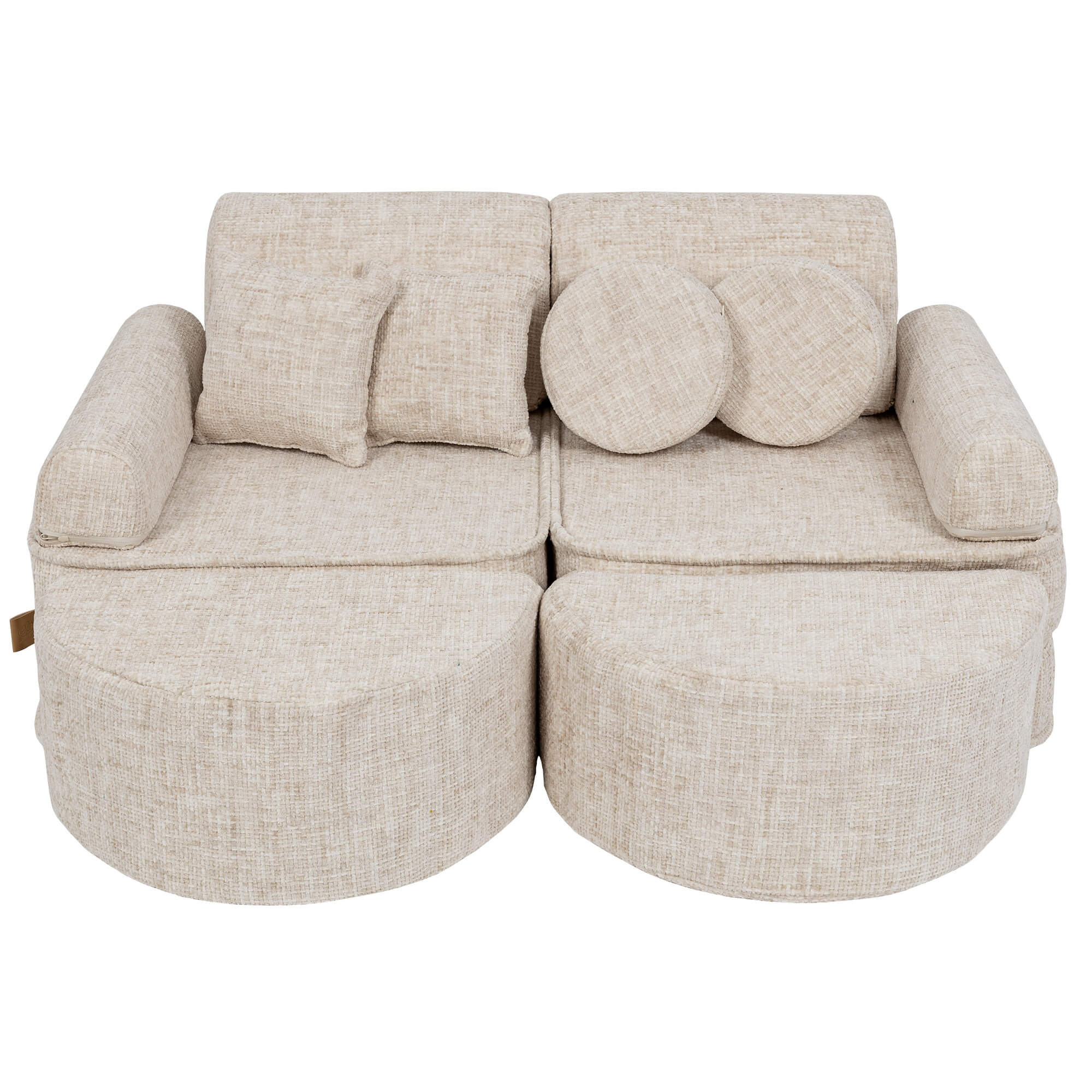 MeowBaby ecru/beige tangle soft play sofa | kids play sofa | modular play sofa for kids