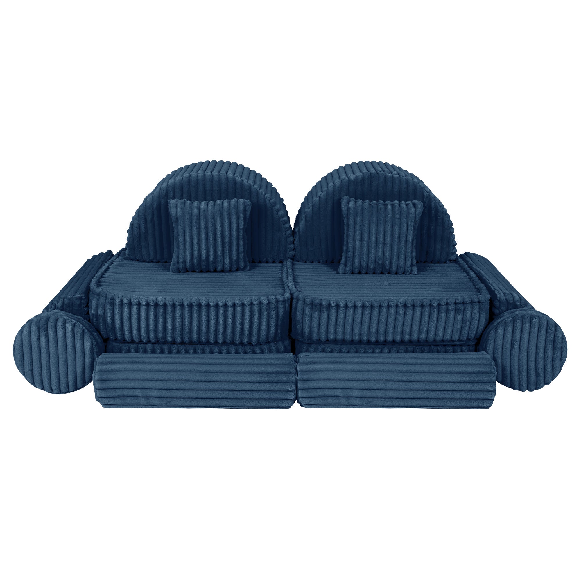 MeowBaby Churros Play Sofa Blue | Kids Play Sofa | Play Couch | Corduroy Soft Play Sofa | Modular Sofa for Kids |