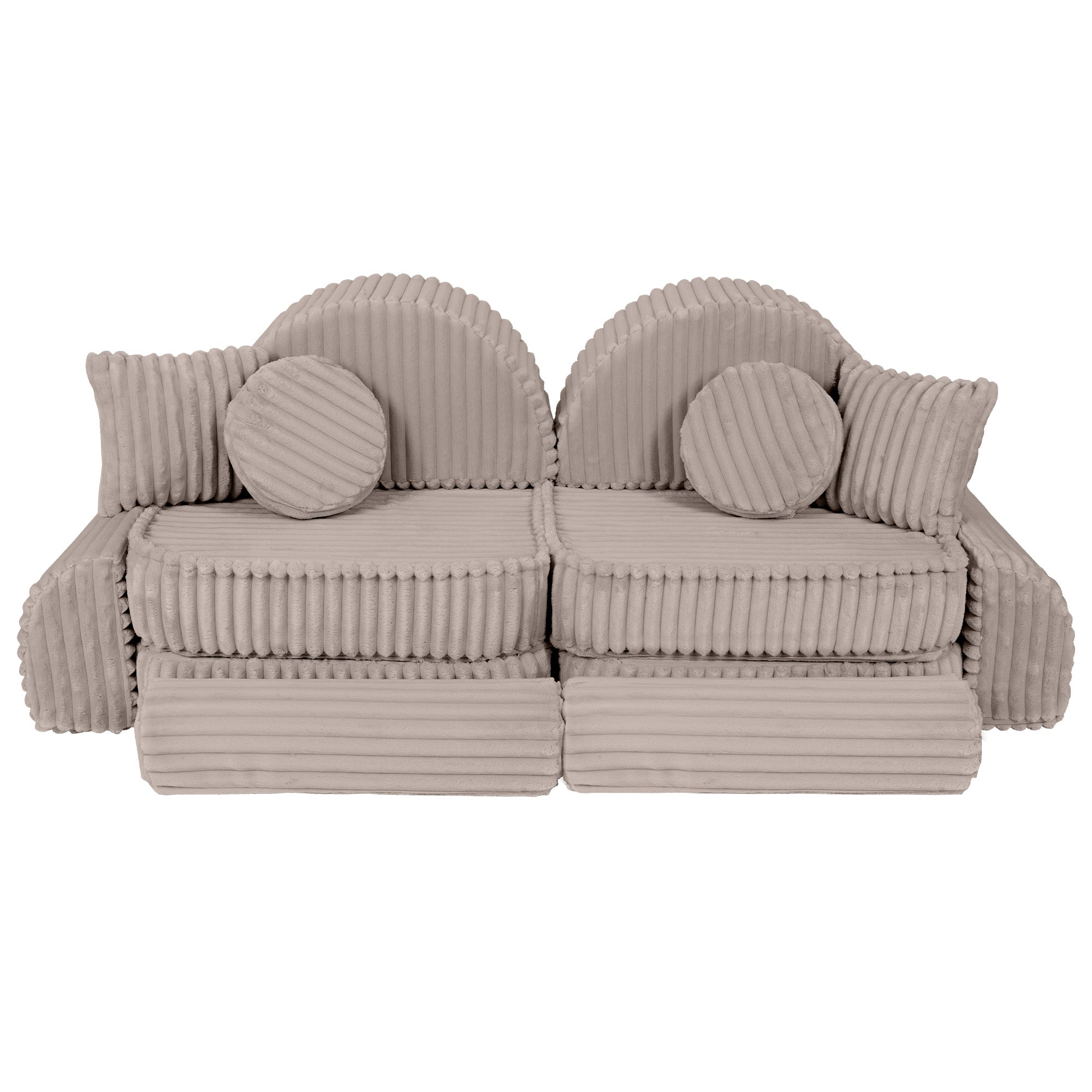 MeowBaby Churros Play Sofa Beige | Kids Play Sofa | Play Couch | Corduroy Soft Play Sofa | Modular Sofa for Kids |