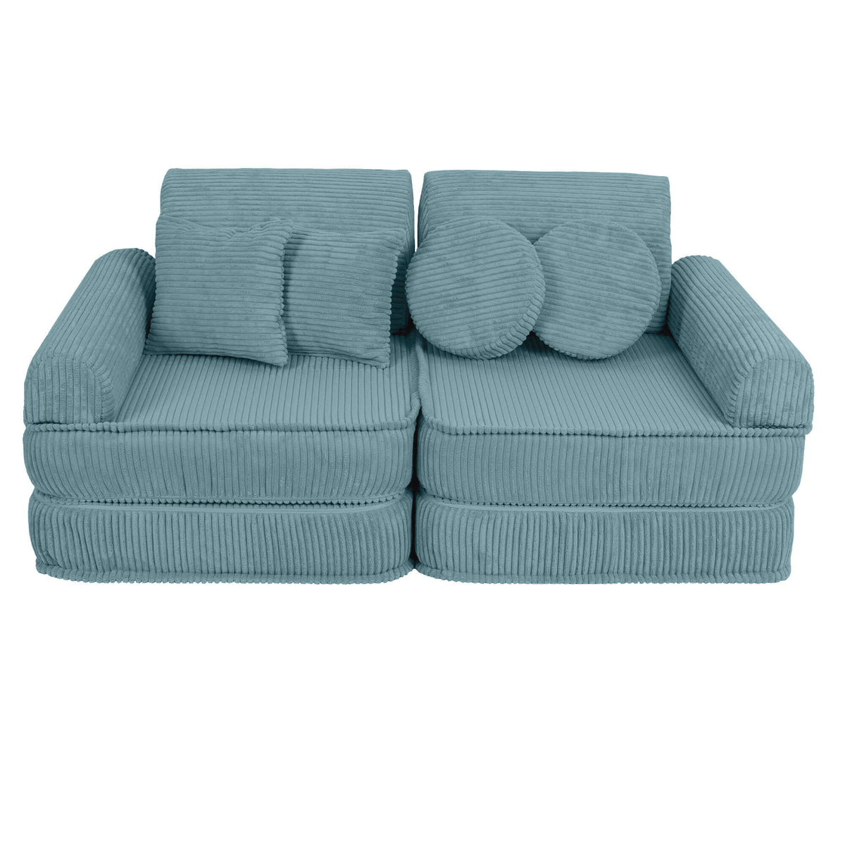 Play Sofa for Kids MeowBaby turquoise corduroy | turquoise corduroy Play Sofa | Play Sofa Kids | Play Couch for Kids | turquoise corduroy soft play sofa |