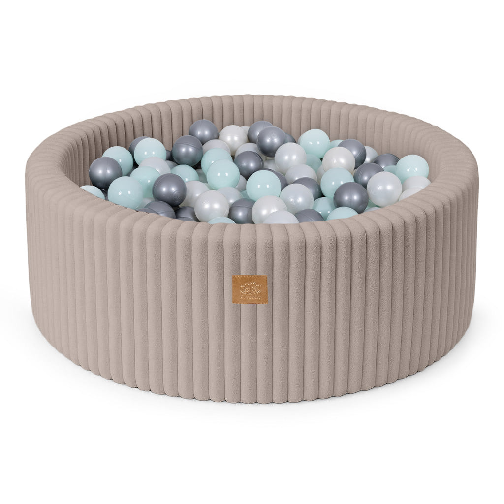 MeowBaby Ball Pit for Kids | Baby Ball Pit | Churros Pebble Beige Ball Pit with Balls |