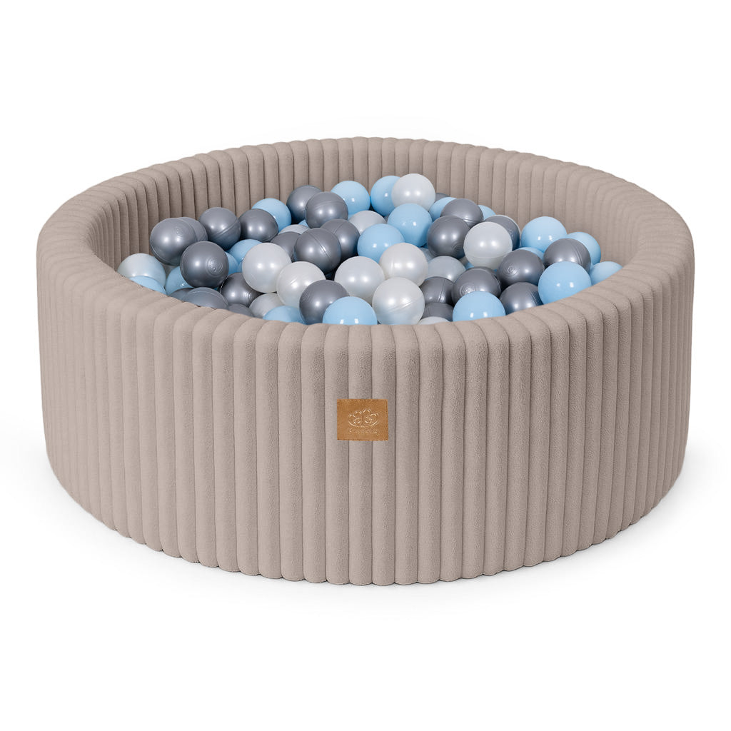 MeowBaby Ball Pit for Kids | Baby Ball Pit | Churros Pebble Beige Ball Pit with Balls |