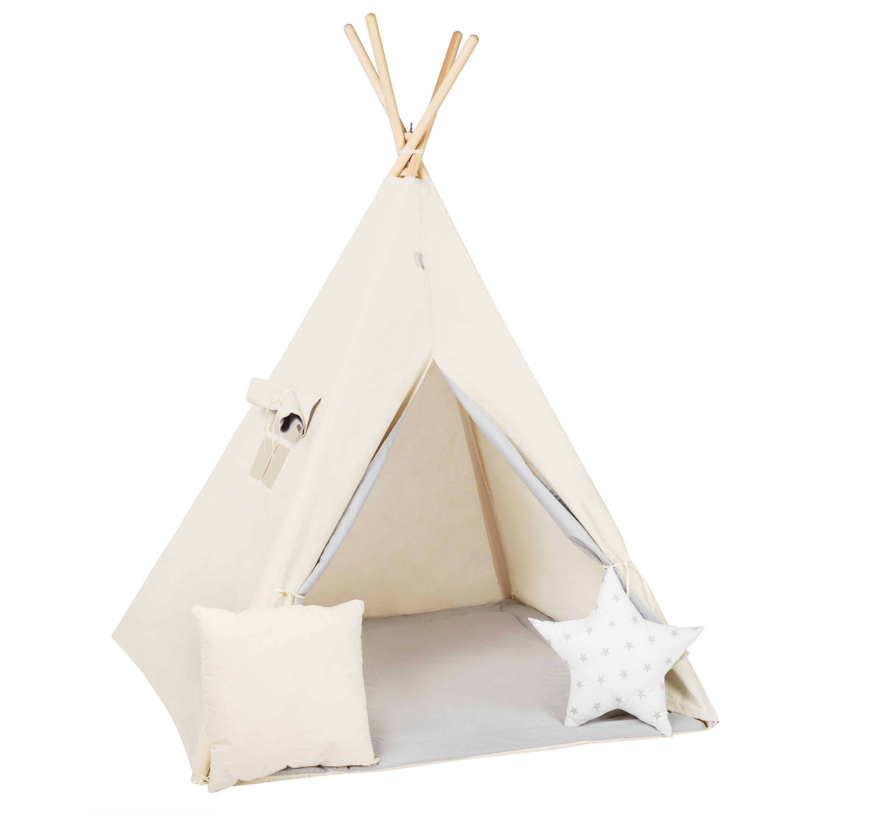 Grey & Cream Teepee Tent | Teepee Grey | Kids Teepee | Teepee Tent for Kids | Teepee Tent for Babies and Toddlers | Grey Tent | Kids Teepee Tent | Teepee Tent for Boys & Girls |
