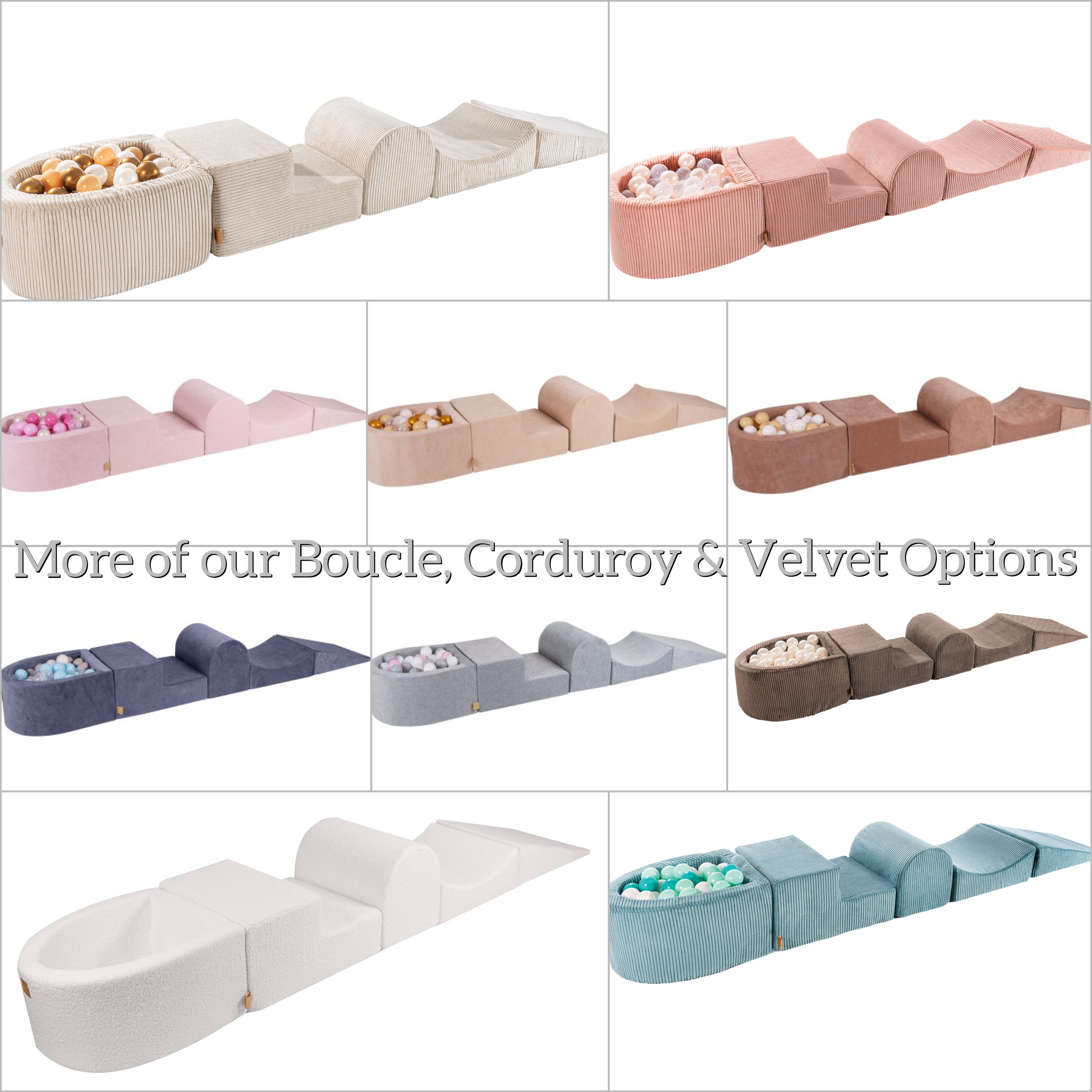 MeowBaby® Brown Corduroy Soft Play Set with Mini Ball Pit & 100 Balls