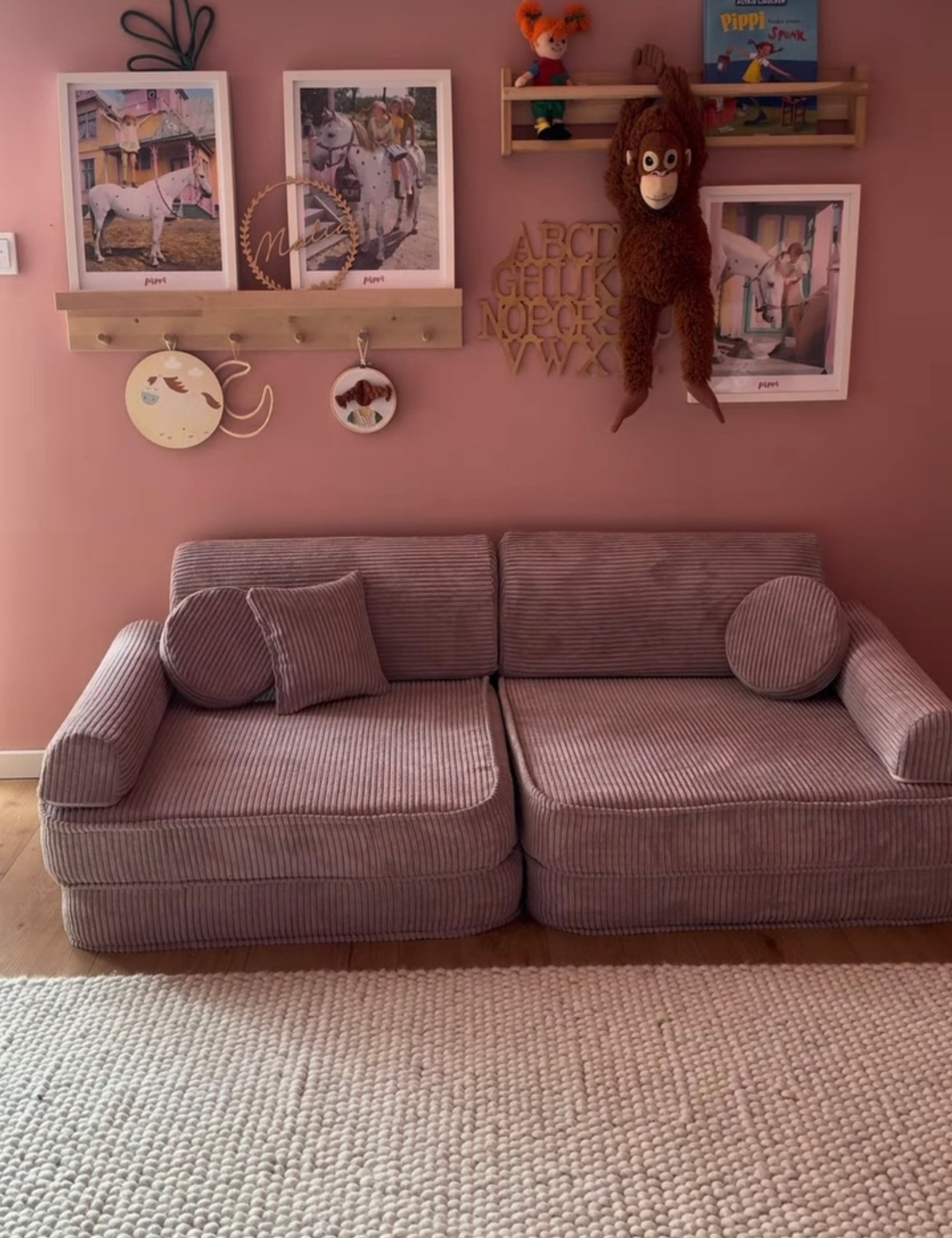pink corduroy play sofa | pink corduroy Play Sofa | Play Sofa Kids pink corduroy | MeowBaby pink corduroy soft play sofa |