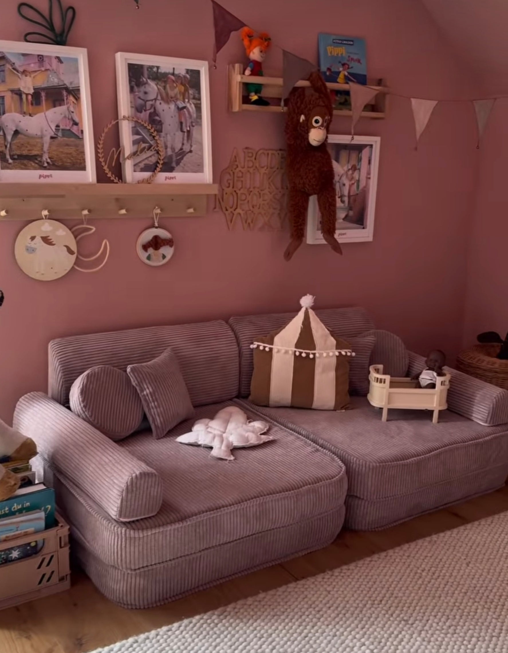 pink corduroy play sofa | pink corduroy Play Sofa | Play Sofa Kids pink corduroy | MeowBaby pink corduroy soft play sofa |