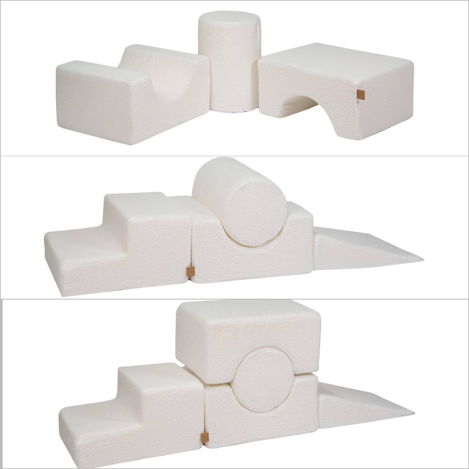 MeowBaby® Soft Play Shape Set - White Boucle