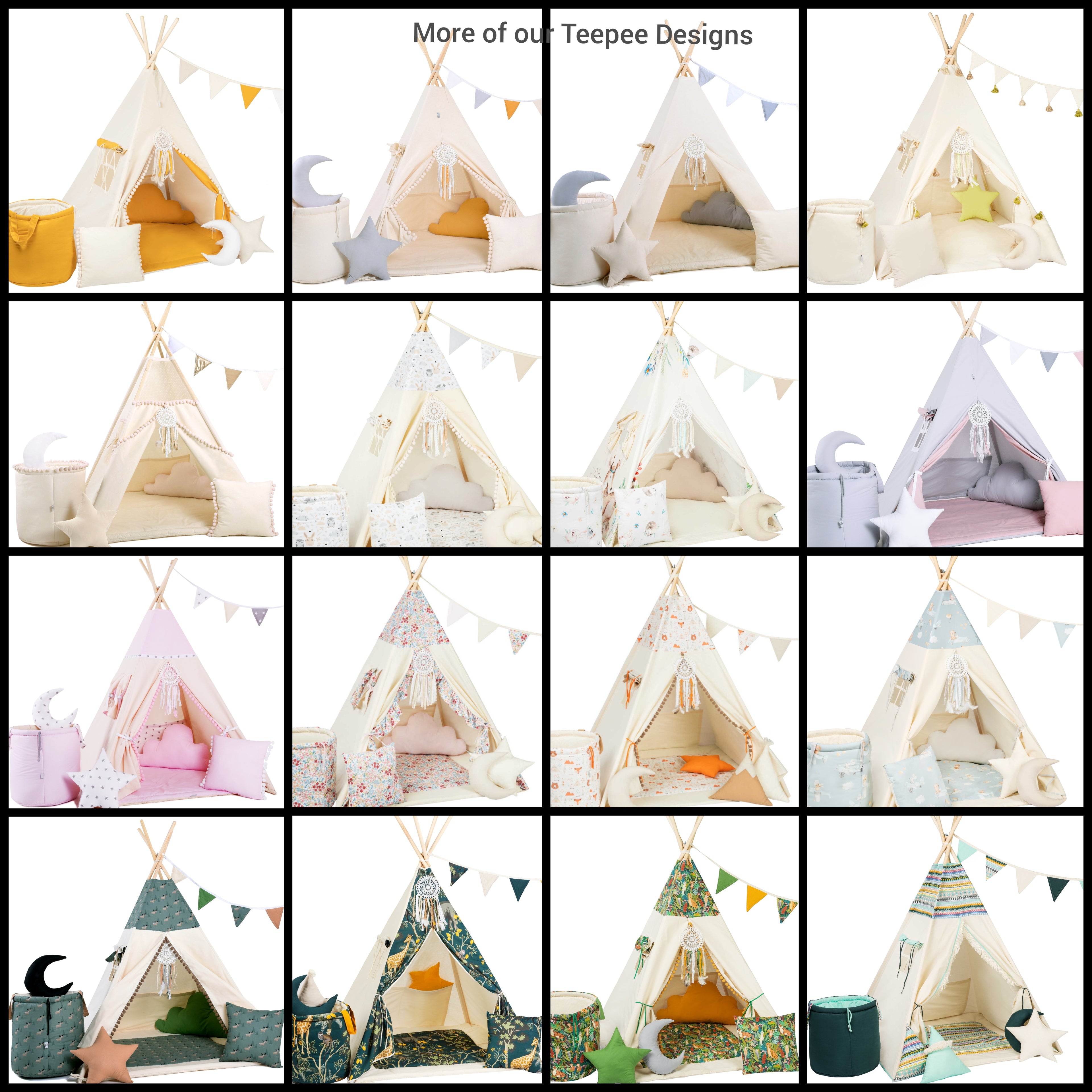 Kids Tipi Tent - Blue Marine