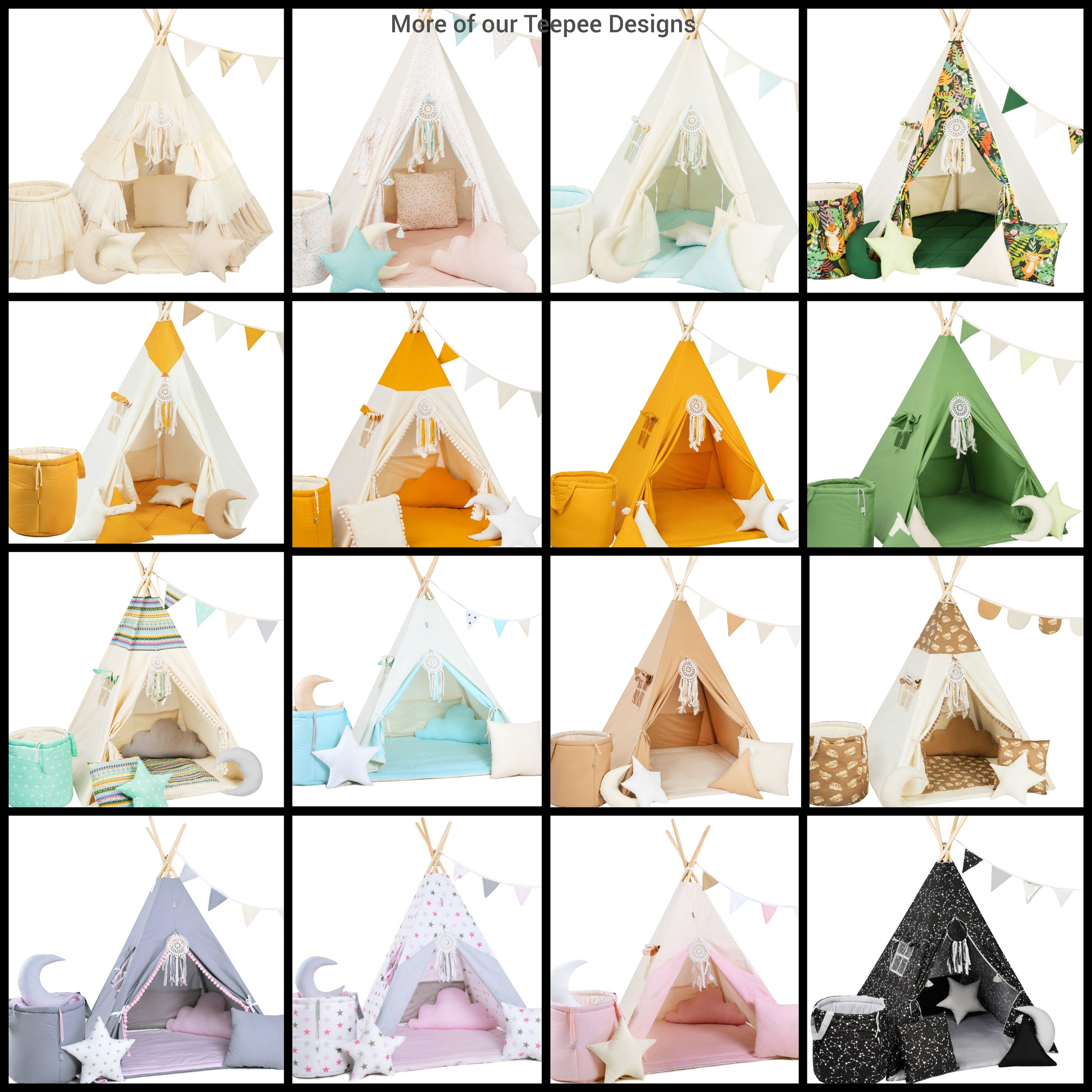 Kids Teepee Tent - Creamy Castle