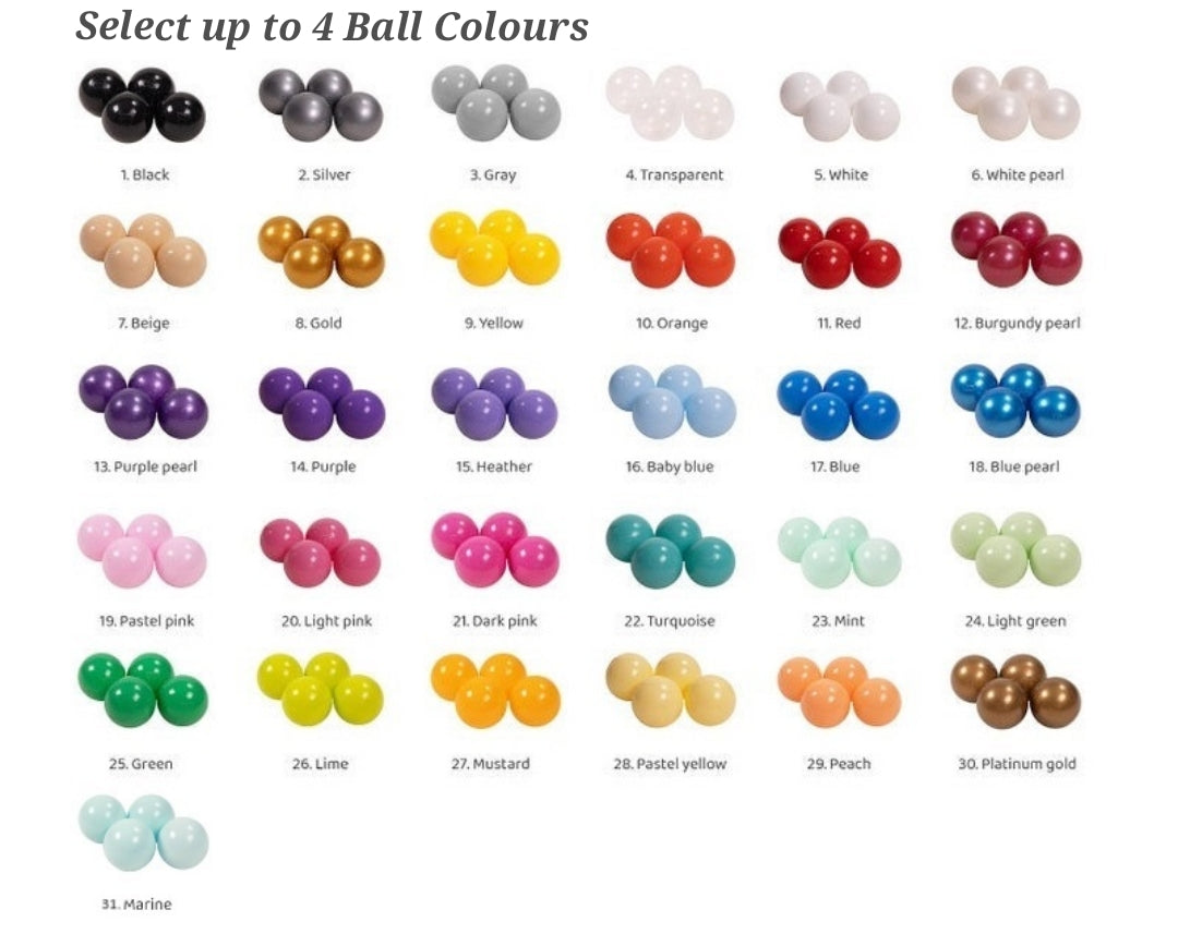MeowBaby® VELVET Ecru Soft Play Set with Mini Ball Pit & 100 Balls