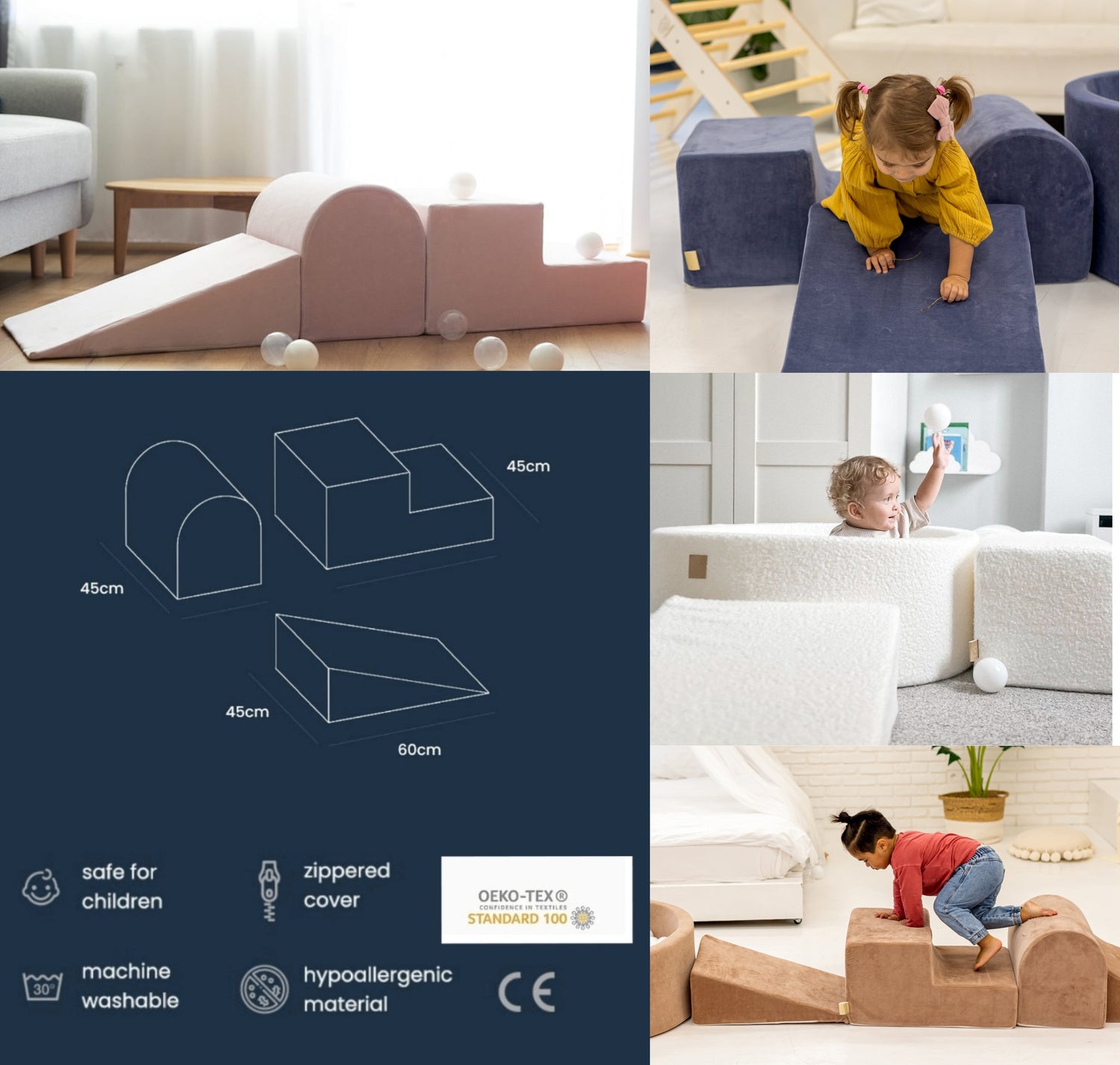 MeowBaby® Foam 3 elements Playset - Ecru Velvet