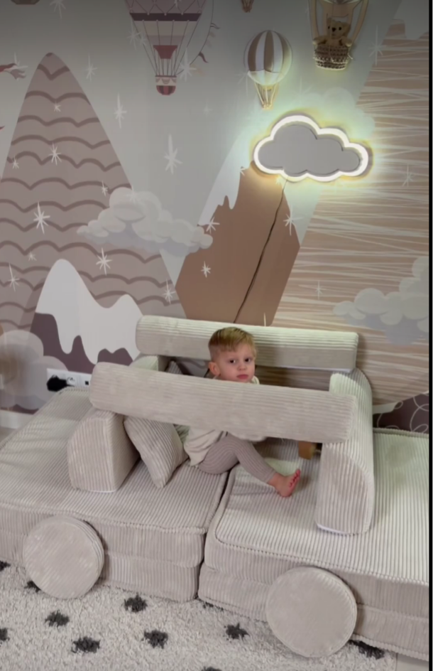 cream corduroy play sofa | cream/ecru corduroy Play Sofa | Play Sofa Kids cream corduroy | MeowBaby cream/ecru corduroy soft play sofa |