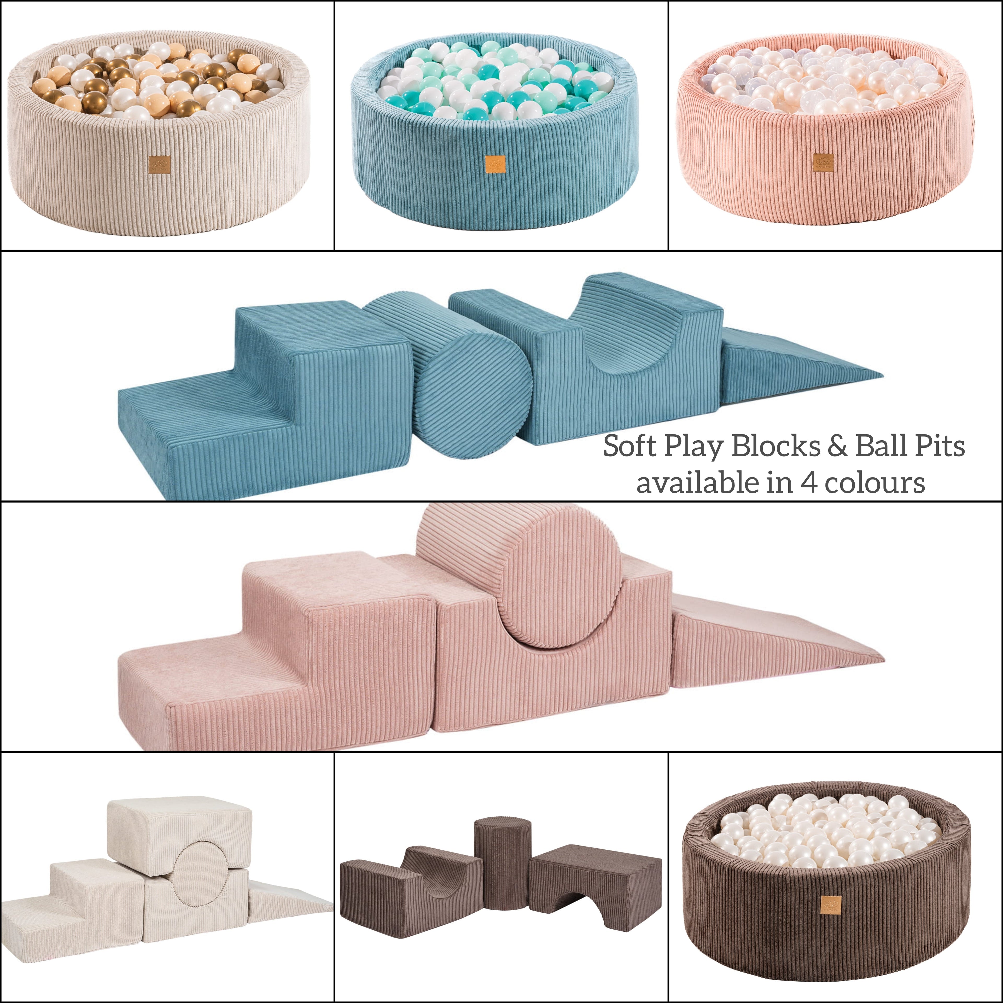 Foam Ball Pit Aesthetic CORDUROY Turquoise | MeowBaby®