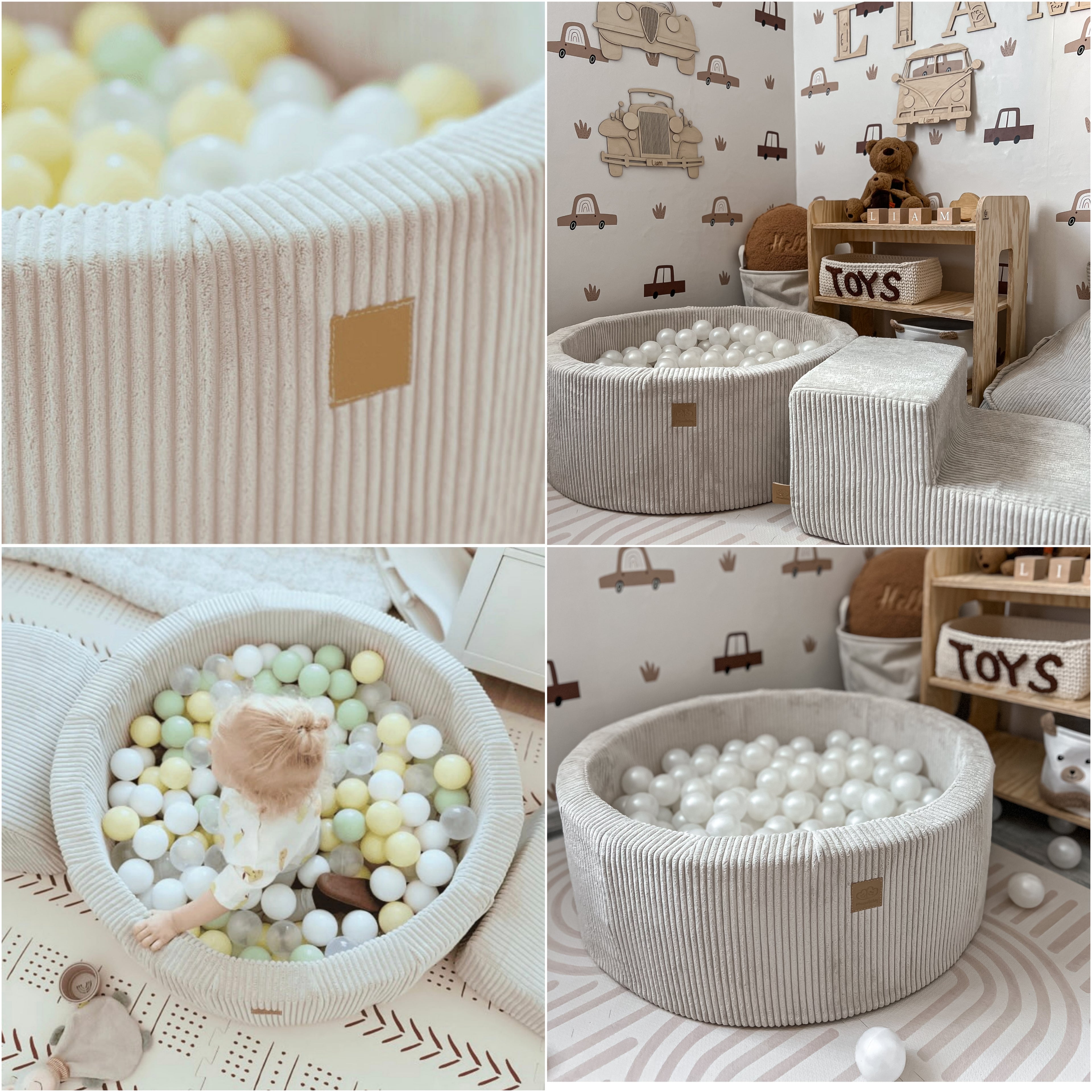 Foam Ball Pit Aesthetic CORDUROY Pink | MeowBaby®