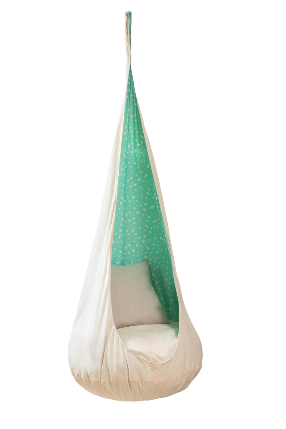 Large Kids Cocoon Swing - Green & Stars