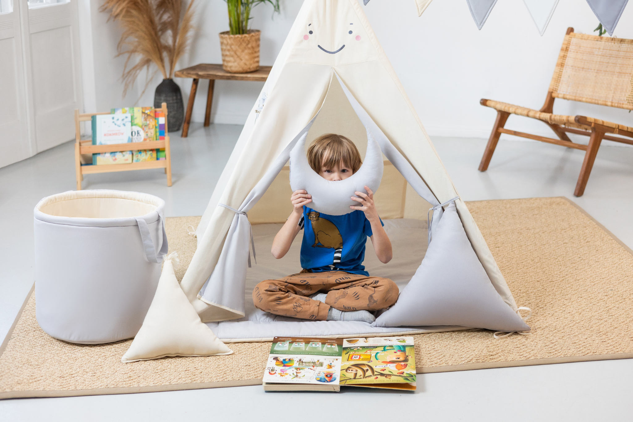 Cream and Grey Teepee Tent | Teepee Cream | Kids Teepee | Teepee Tent for Kids | Baby Teepee Tent | Cream Tent | Kids Teepee Tent | Teepee Tent for Boys | Teepee Tent for Girls | Teepee |