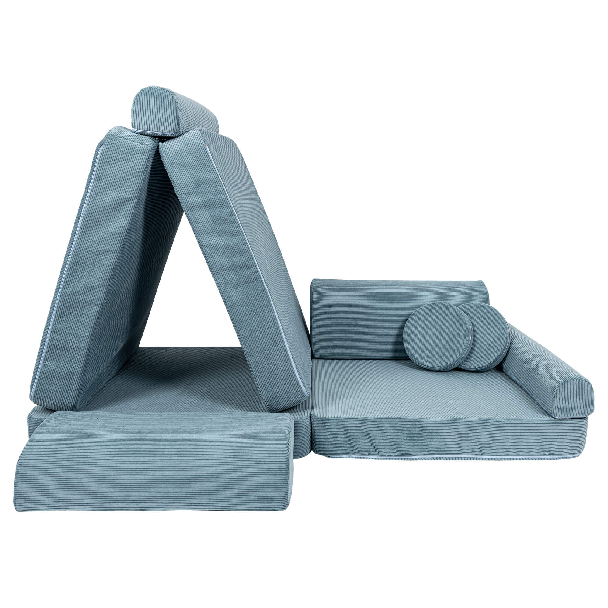 MeowBaby Slimcord Kids Play Sofa - Modular Play Couch | 10 Pieces