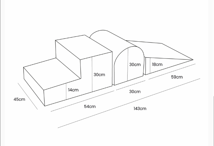 MeowBaby® BEARLY Kids Foam Climbing Blocks - 3 Elements