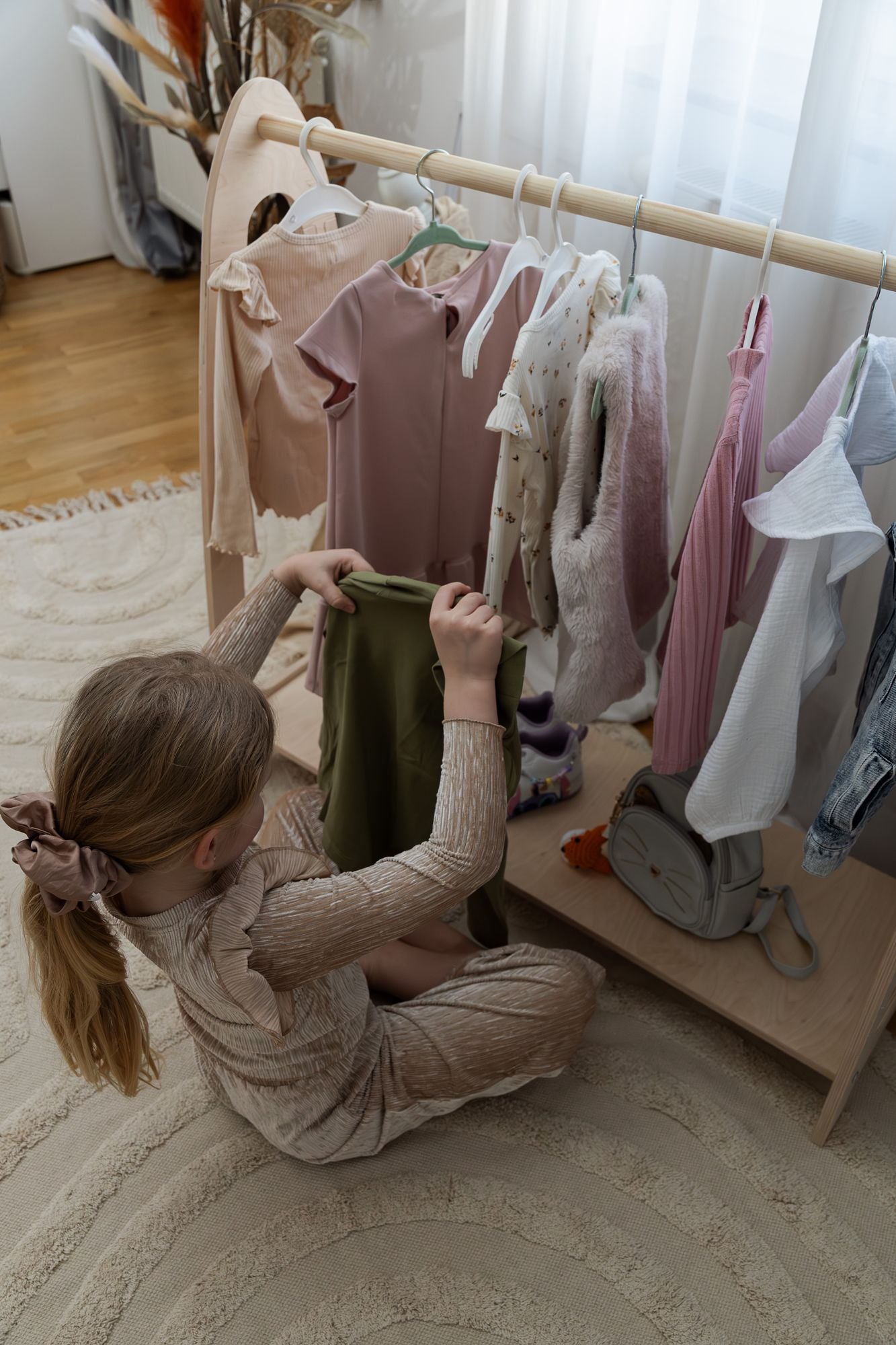 MeowBaby Soft Wooden Hanger For Kids Bedroom