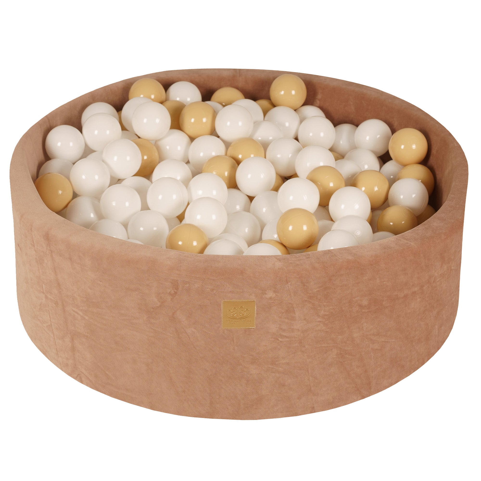 MeowBaby® VELVET Beige Ball Pit + 250 Balls - 90x30cm