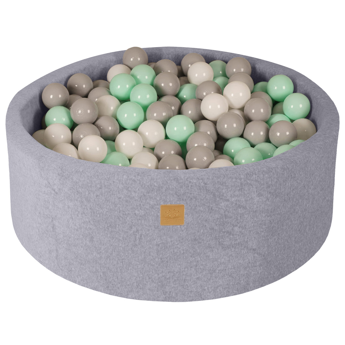 MeowBaby® VELVET Light Grey Ball Pit + 250 Balls - 90x30cm