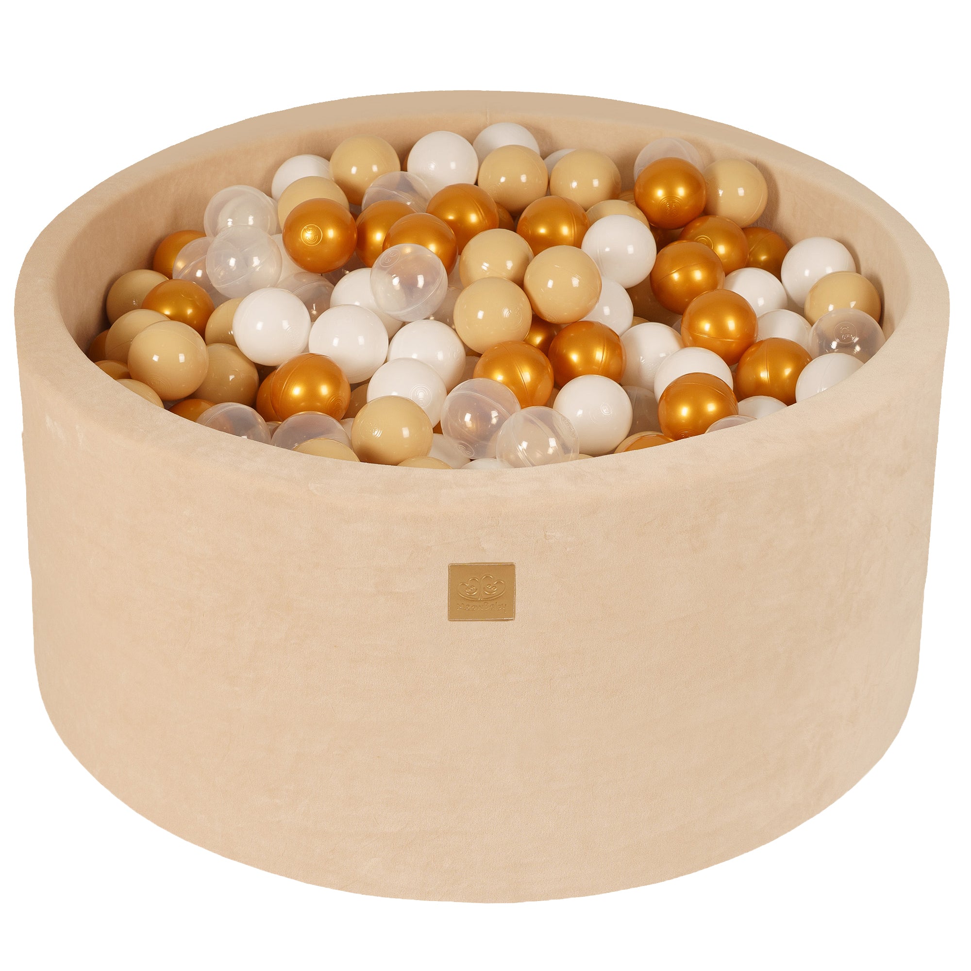 MeowBaby® VELVET Ecru Ball Pit + 300 Balls - 90x40cm