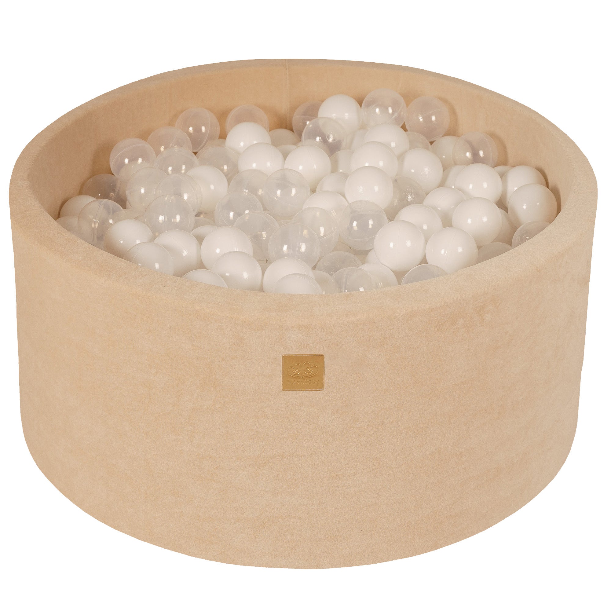 MeowBaby® VELVET Ecru Ball Pit + 300 Balls - 90x40cm