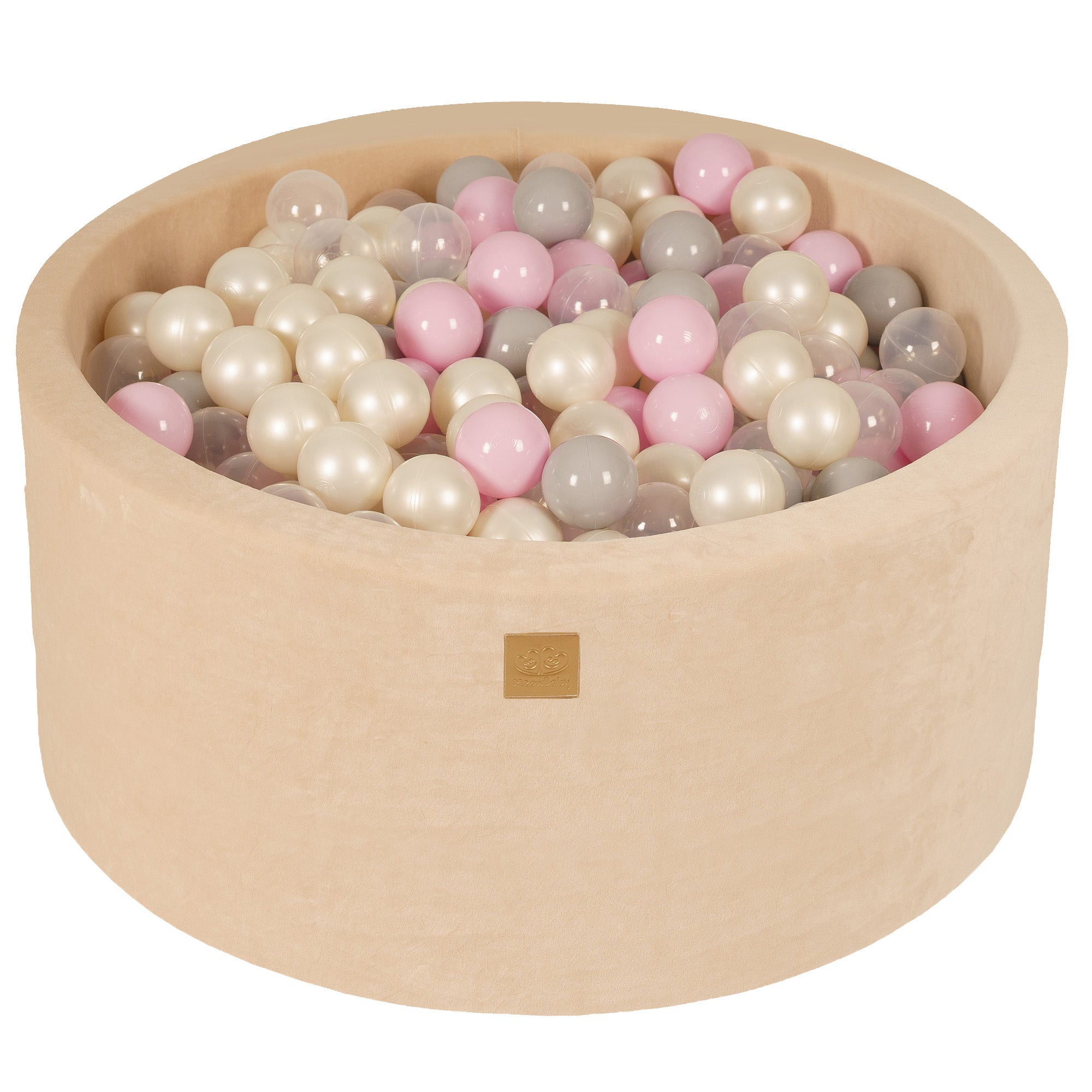 MeowBaby® VELVET Ecru Ball Pit + 300 Balls - 90x40cm