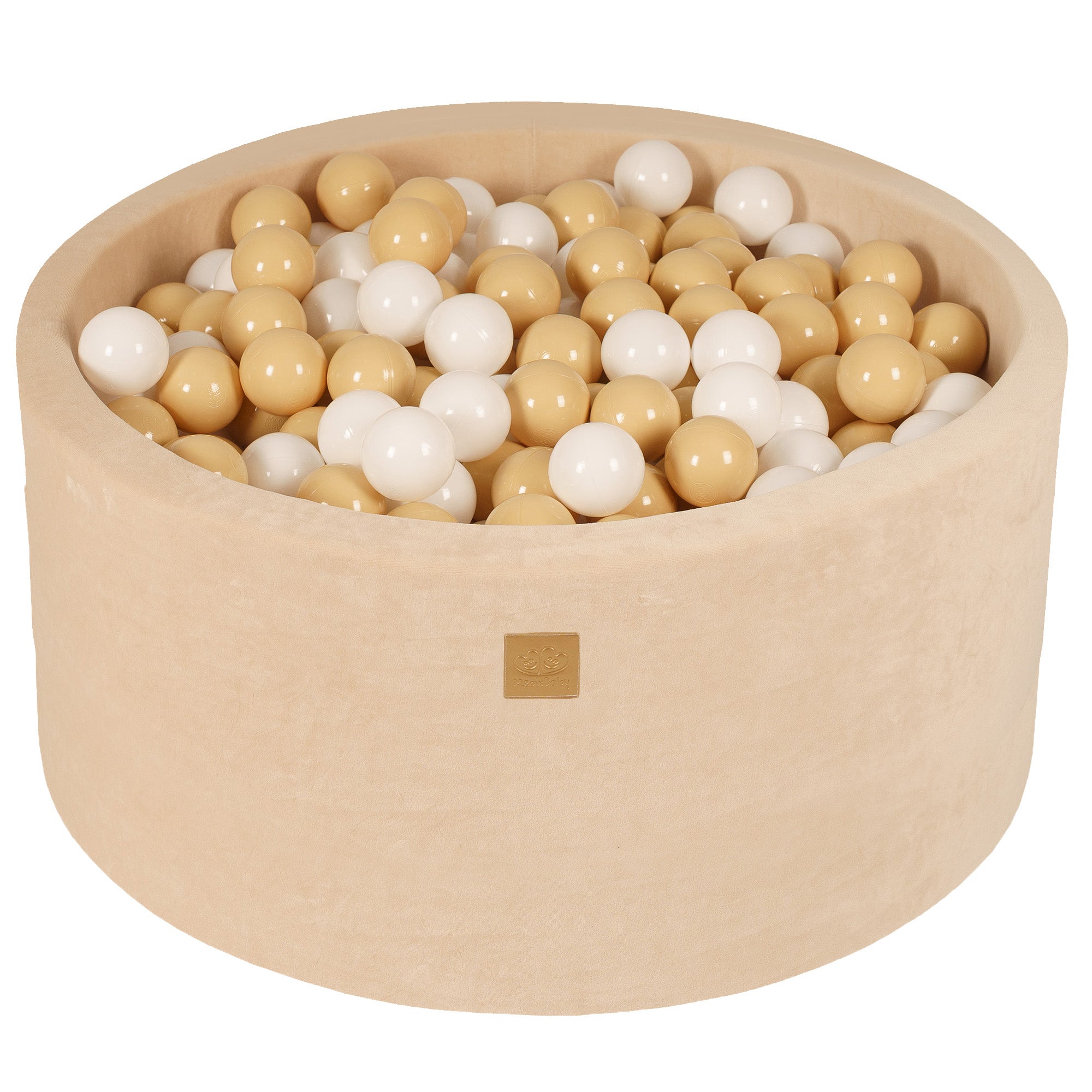 MeowBaby® VELVET Ecru Ball Pit + 300 Balls - 90x40cm