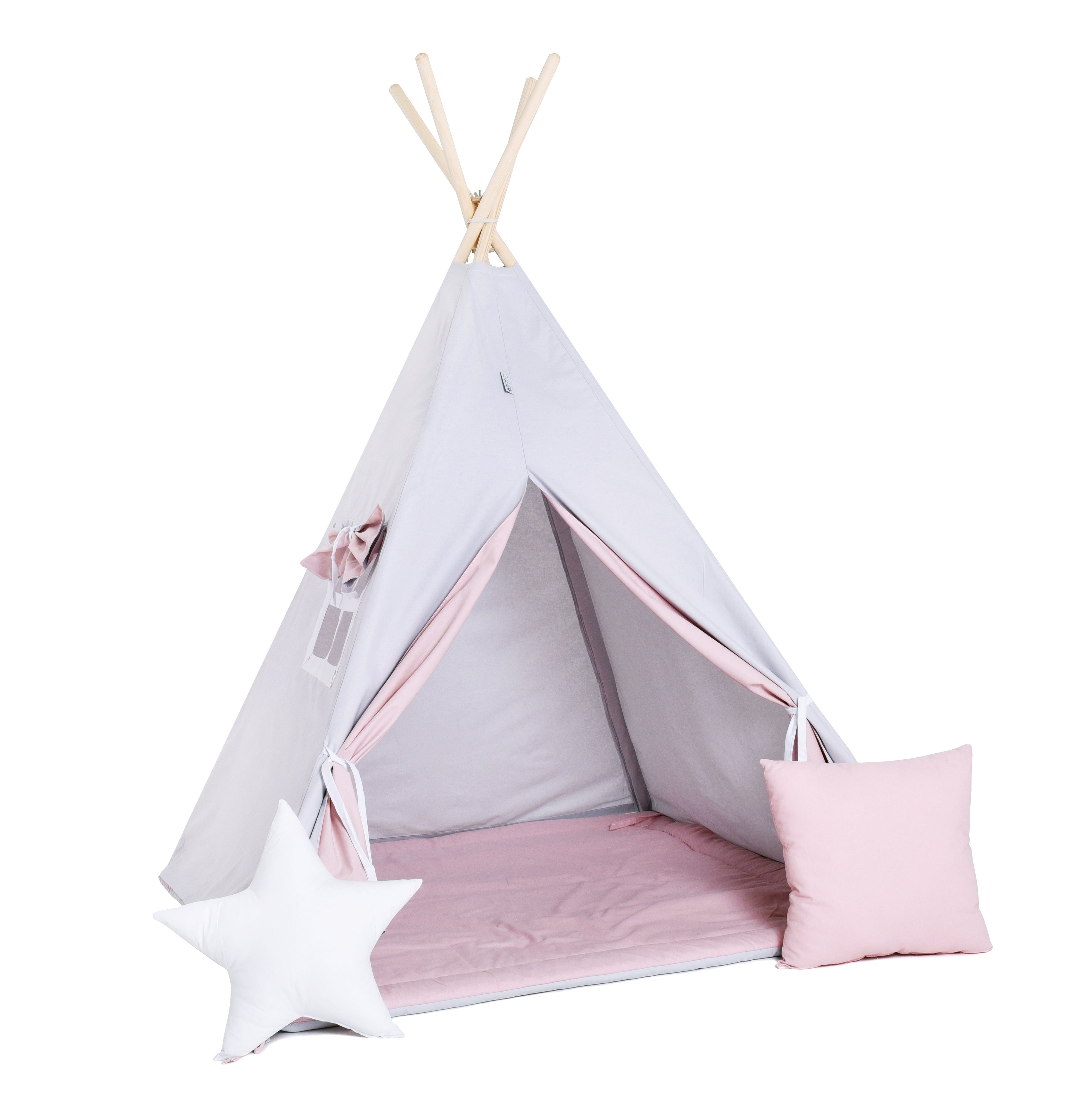 Kids Teepee - Light Grey & Pink Palace