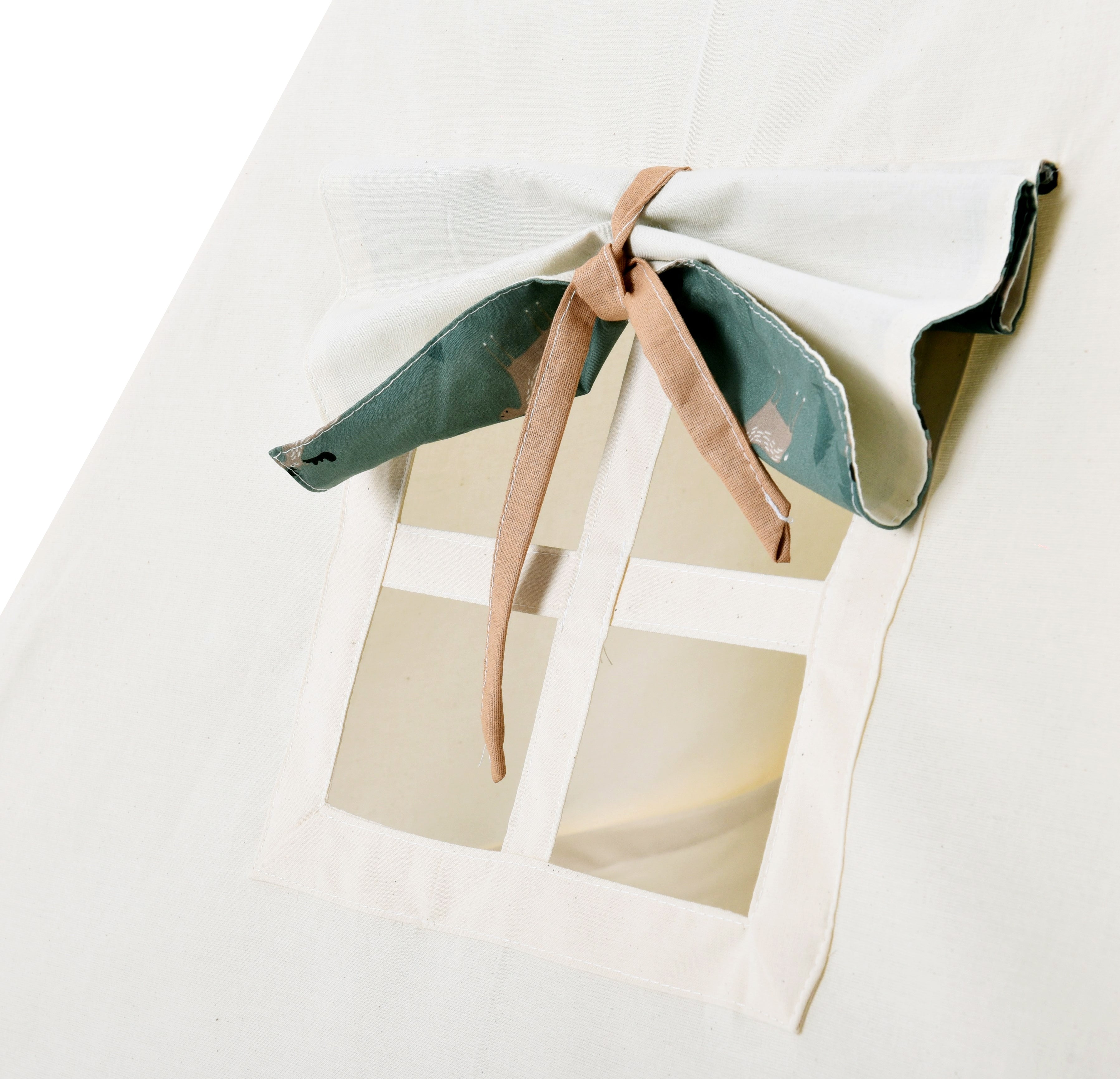 Cream & Green Teepee Tent with Deers | Teepee Cream | Kids Teepee | Teepee Tent for Kids | Teepee Tent for Babies & Toddlers | Cream Tent | Kids Teepee Tent | Teepee Tent for Boys & Girls |