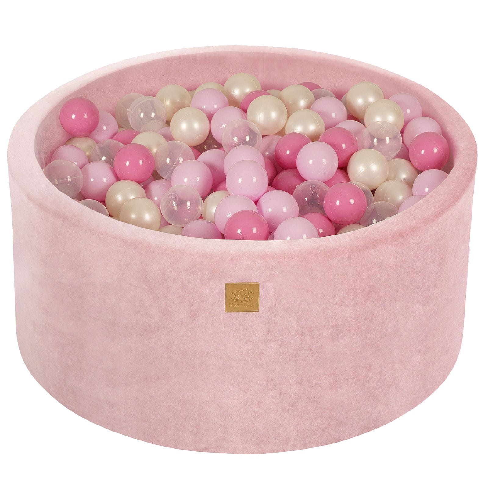 MeowBaby® VELVET Light Pink Ball Pit + 300 Balls - 90x40cm