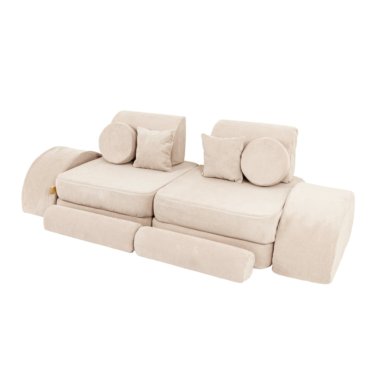 MeowBaby Slimcord Kids Play Sofa | Modular Play Sofa Bed | ecru/cream play sofa for kids | play couch |