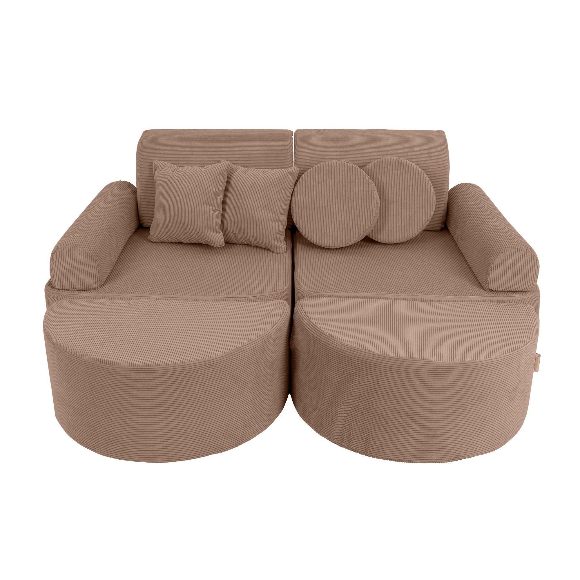 MeowBaby Slimcord Kids Play Sofa | Modular Play Sofa Bed | brown play sofa for kids | play couch |