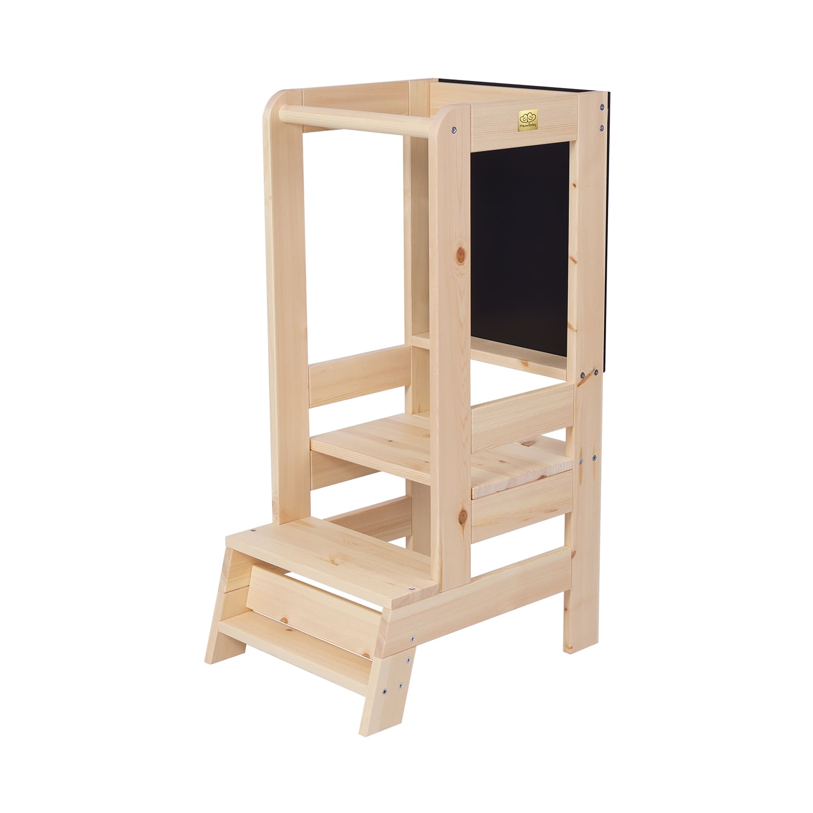 MeowBaby® Wooden Kitchen Nursery Step Stool for Kids