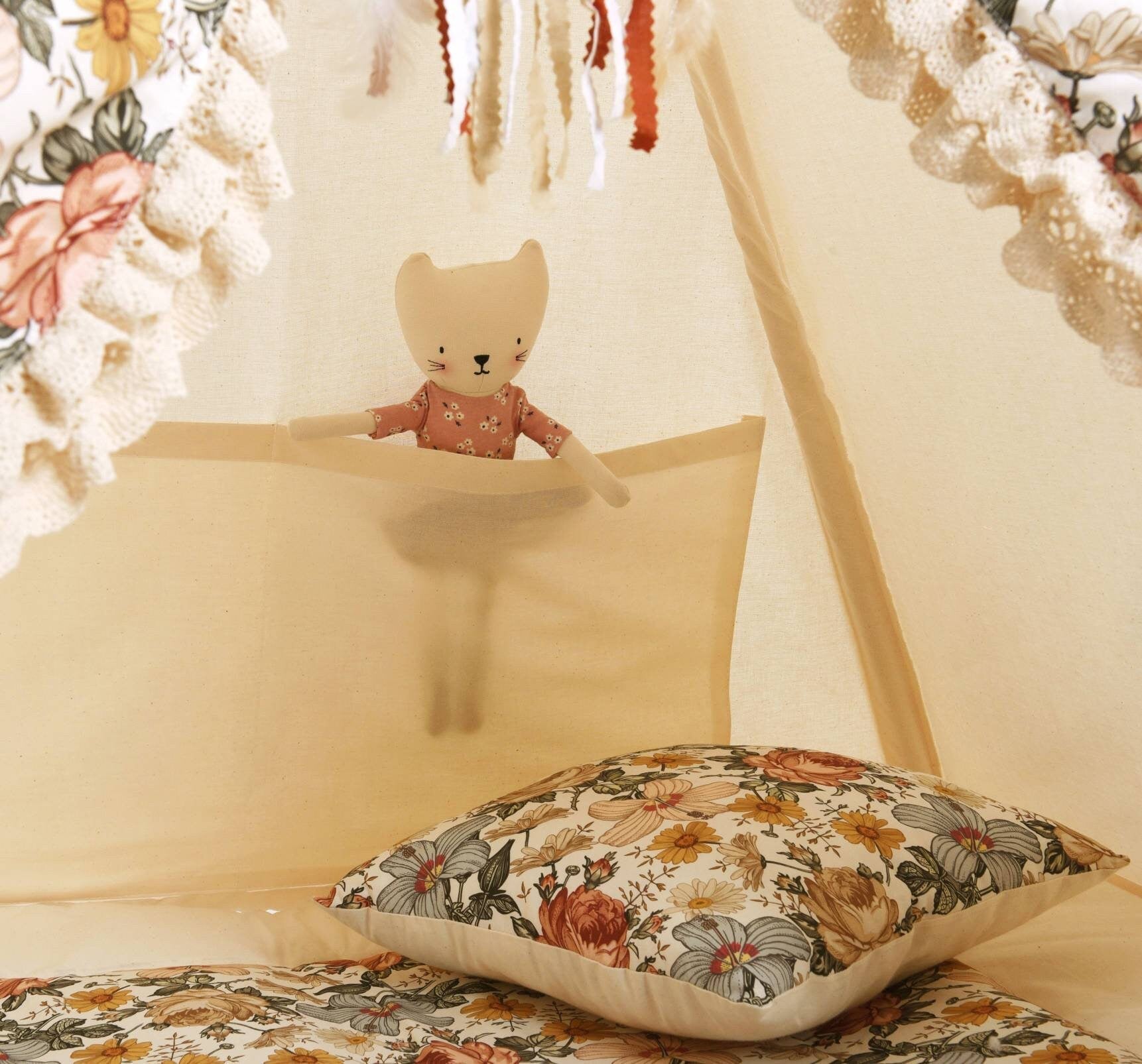Teepee Tent with Flowers | Teepee Flower | Kids Teepee | Teepee Tent for Kids | Teepee Tent for Babies and Toddlers | Flower Tent | Kids Teepee Tent | Teepee Tent for Girls |