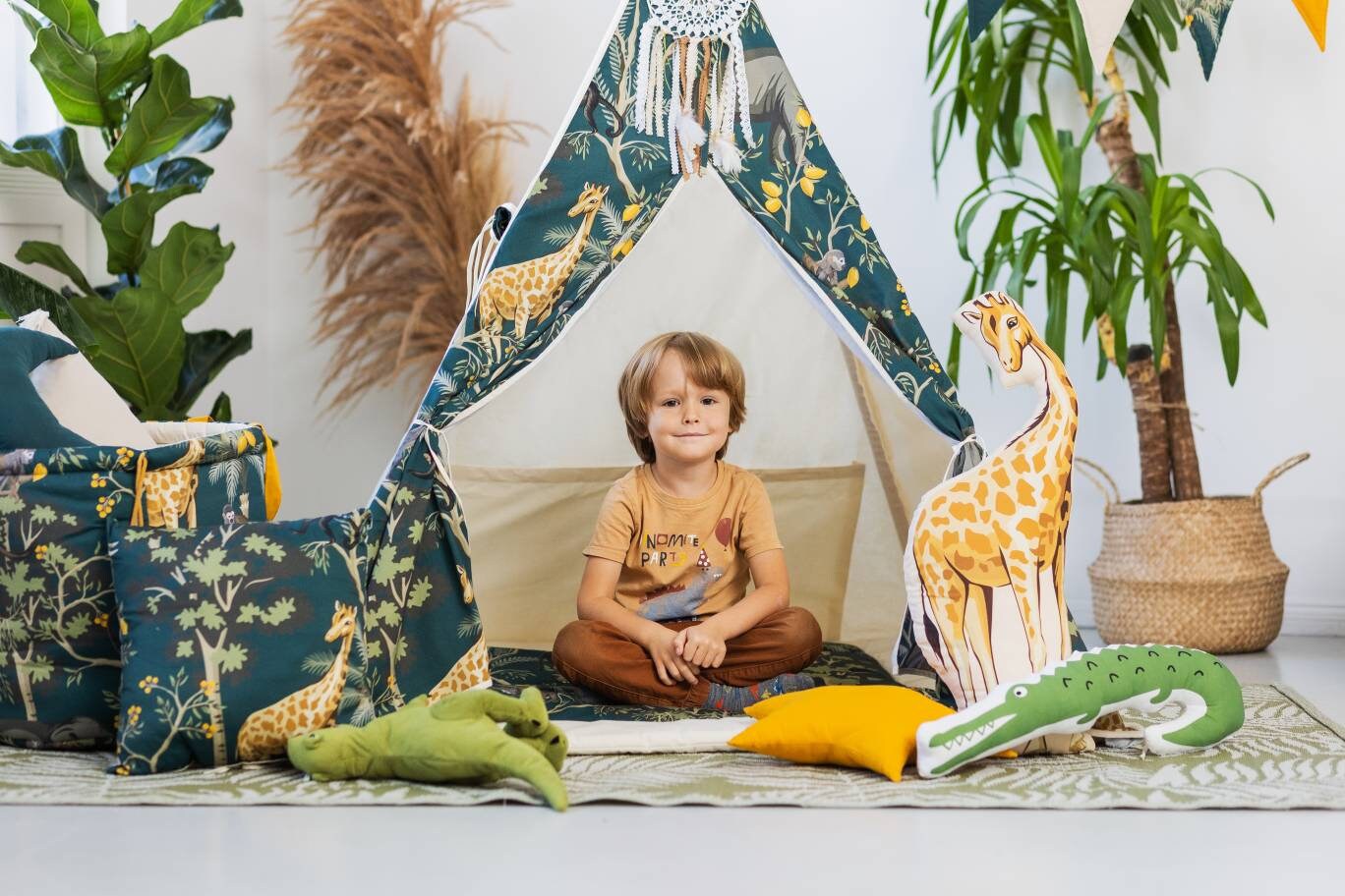 Safari Teepee Tent | Teepee SAFARI | Kids Teepee | Teepee Tent for Kids | Teepee Tent for Babies & Toddlers | Safari Tent | Kids Teepee Tent | Teepee Tent for Boys & Girls |