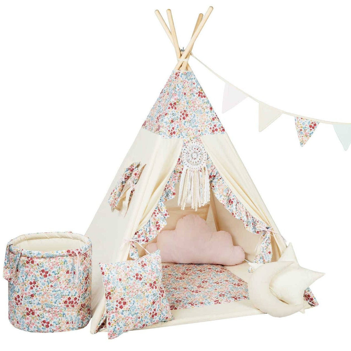 Teepee Tent with Flowers | Teepee Flower | Kids Teepee | Teepee Tent for Kids | Teepee Tent for Babies and Toddlers | Flower Tent | Kids Teepee Tent | Teepee Tent for Girls |