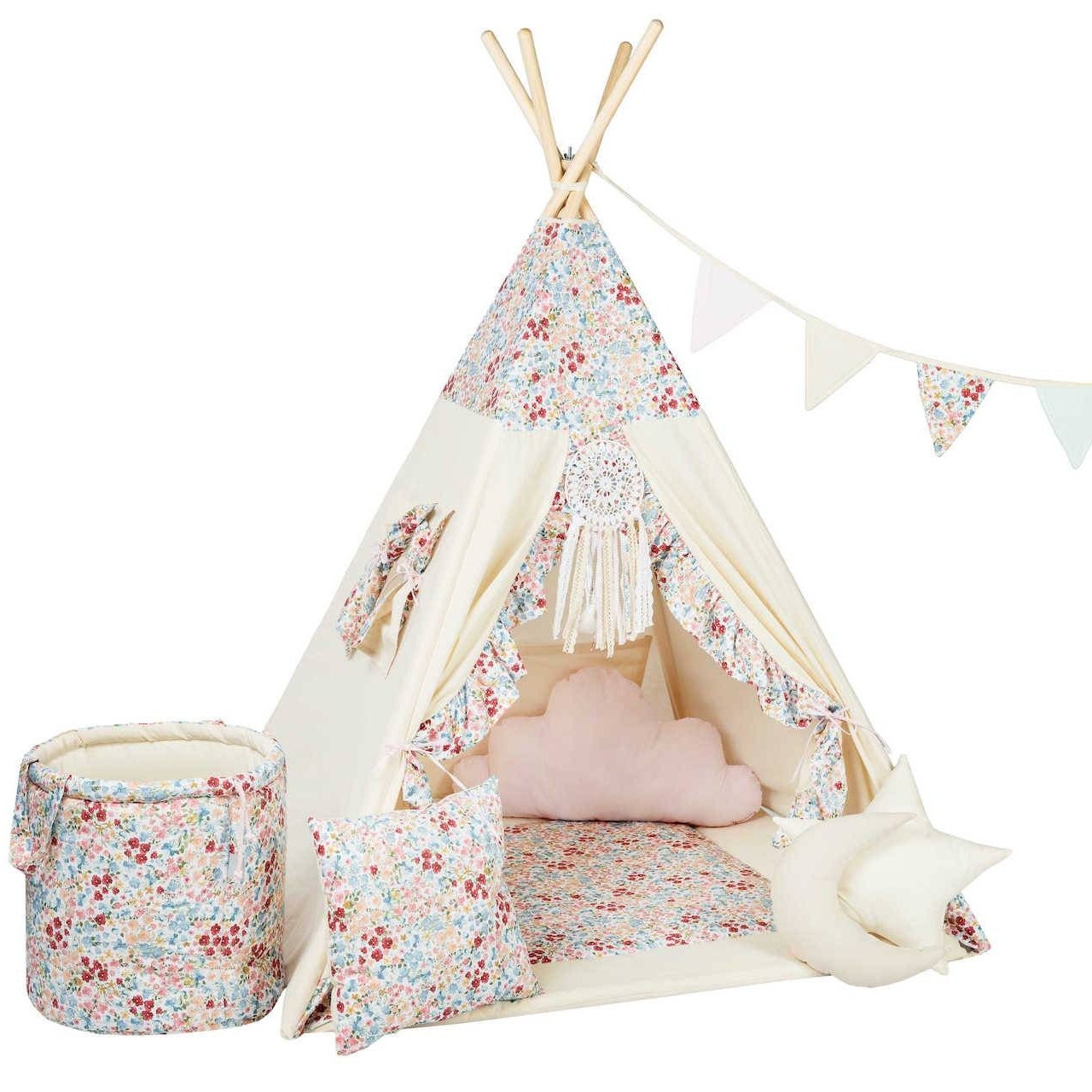 Teepee Tent with Flowers | Teepee Flower | Kids Teepee | Teepee Tent for Kids | Teepee Tent for Babies and Toddlers | Flower Tent | Kids Teepee Tent | Teepee Tent for Girls |