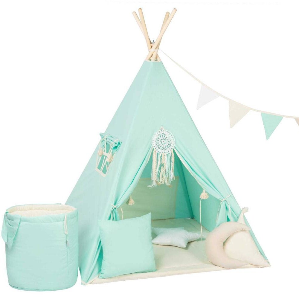 Mint Teepee Tent | Teepee Mint | Kids Teepee | Teepee Tent for Kids | Teepee Tent for Babies & Toddlers | Mint Tent | Kids Teepee Tent | Teepee Tent for Boys & Girls |