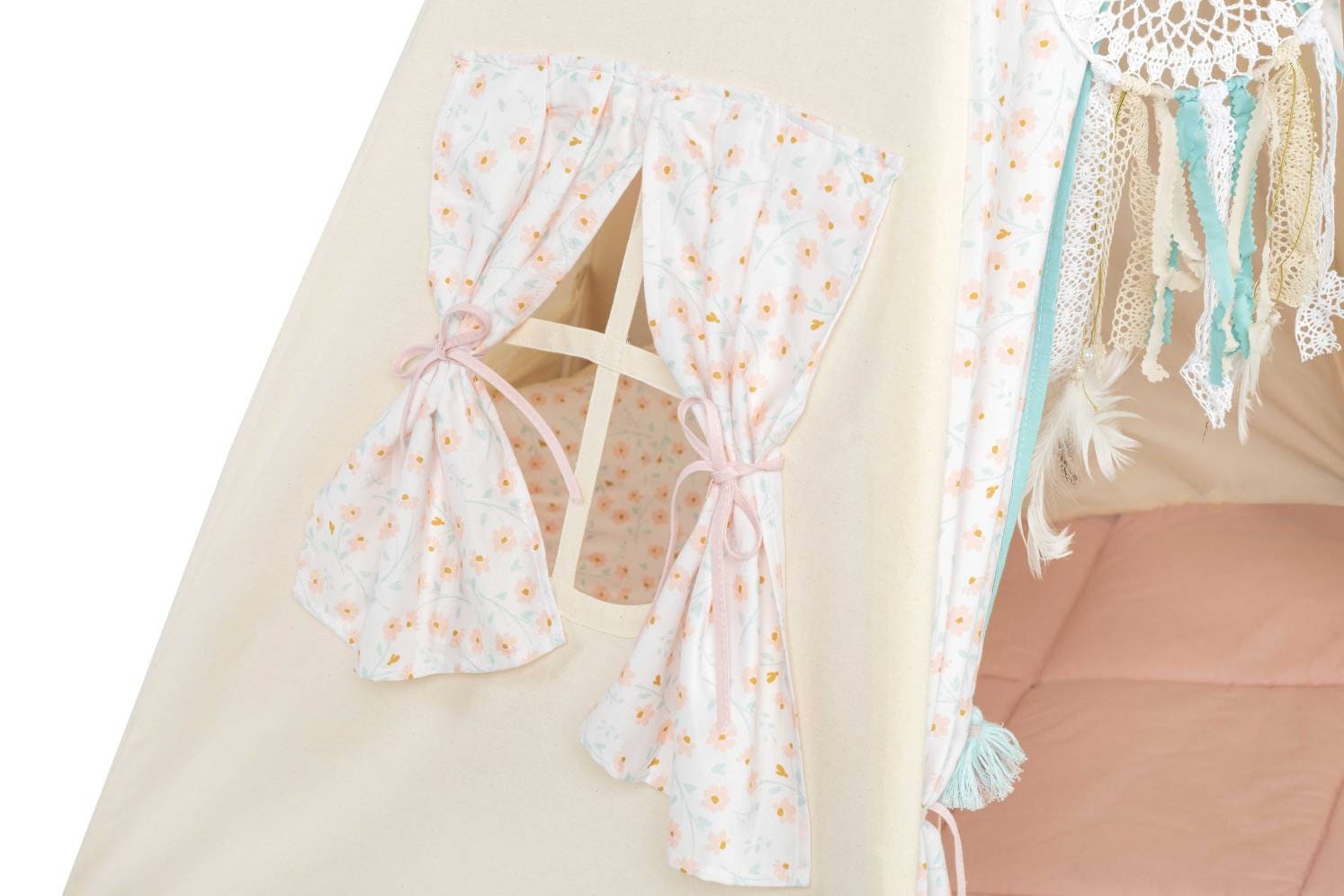 eepee Tent with Flowers | Teepee Flower | Kids Teepee | Teepee Tent for Kids | Teepee Tent for Babies and Toddlers | Flower Tent | Kids Teepee Tent | Teepee Tent for Girls |