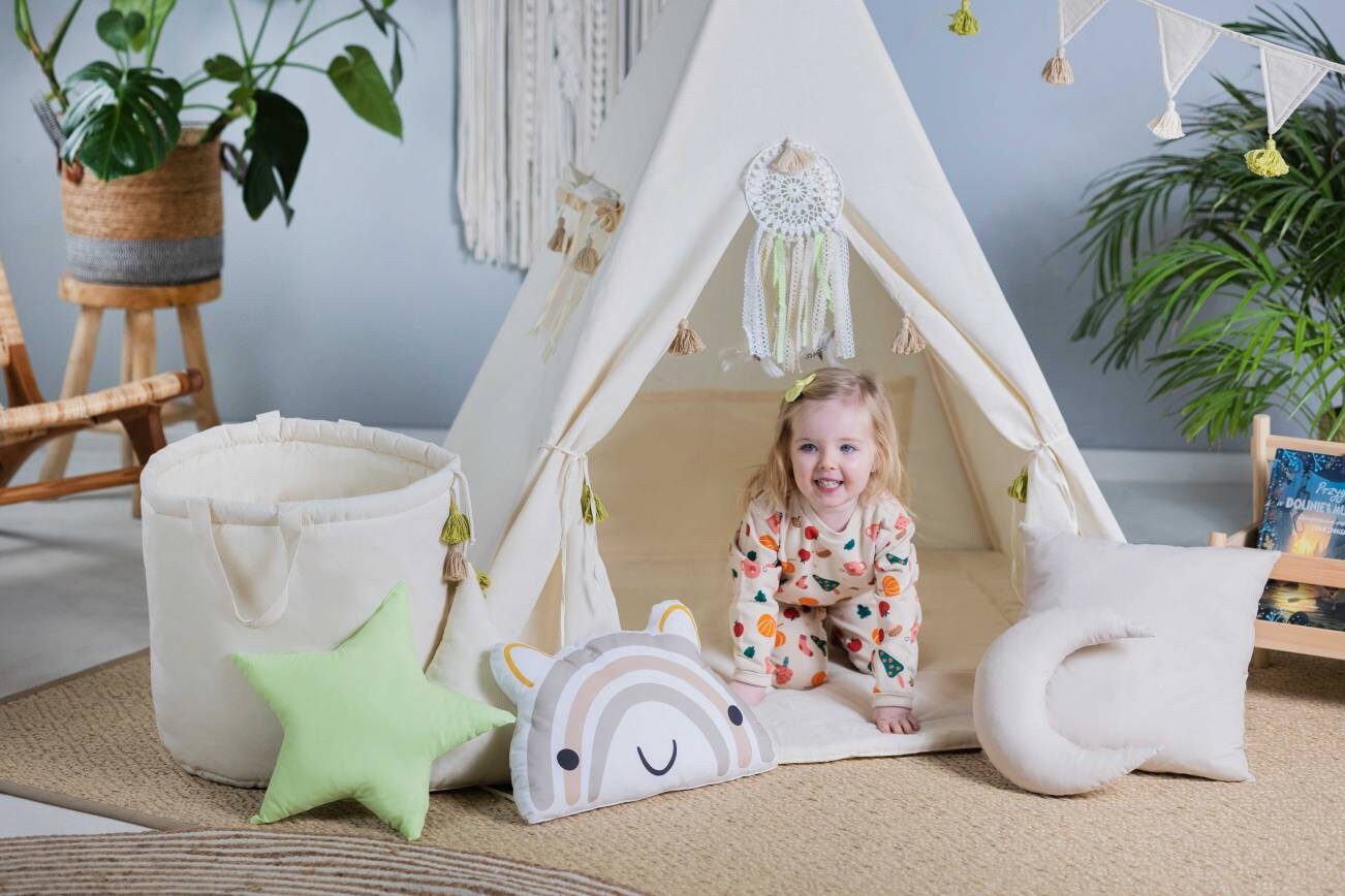 Kids Teepee - Creamy Tassel