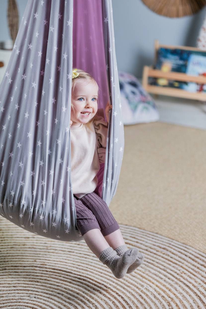 Kids Cocoon Swing - Pink & Stars