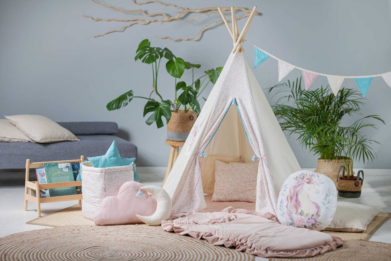 eepee Tent with Flowers | Teepee Flower | Kids Teepee | Teepee Tent for Kids | Teepee Tent for Babies and Toddlers | Flower Tent | Kids Teepee Tent | Teepee Tent for Girls |
