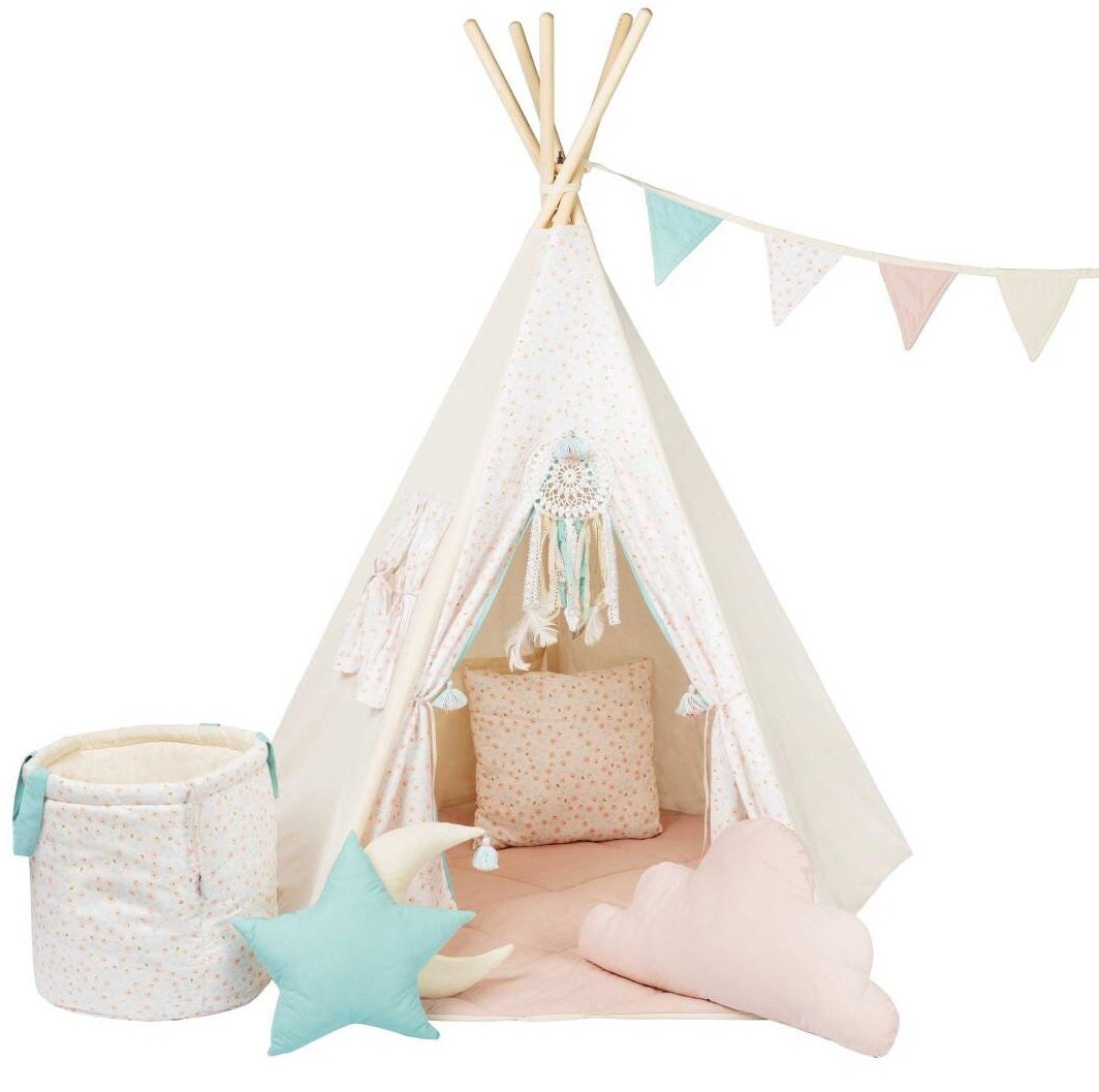 eepee Tent with Flowers | Teepee Flower | Kids Teepee | Teepee Tent for Kids | Teepee Tent for Babies and Toddlers | Flower Tent | Kids Teepee Tent | Teepee Tent for Girls |