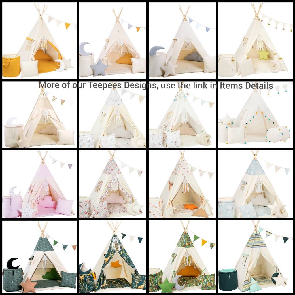 Kids Tipi Tent - Bunnies & Owls