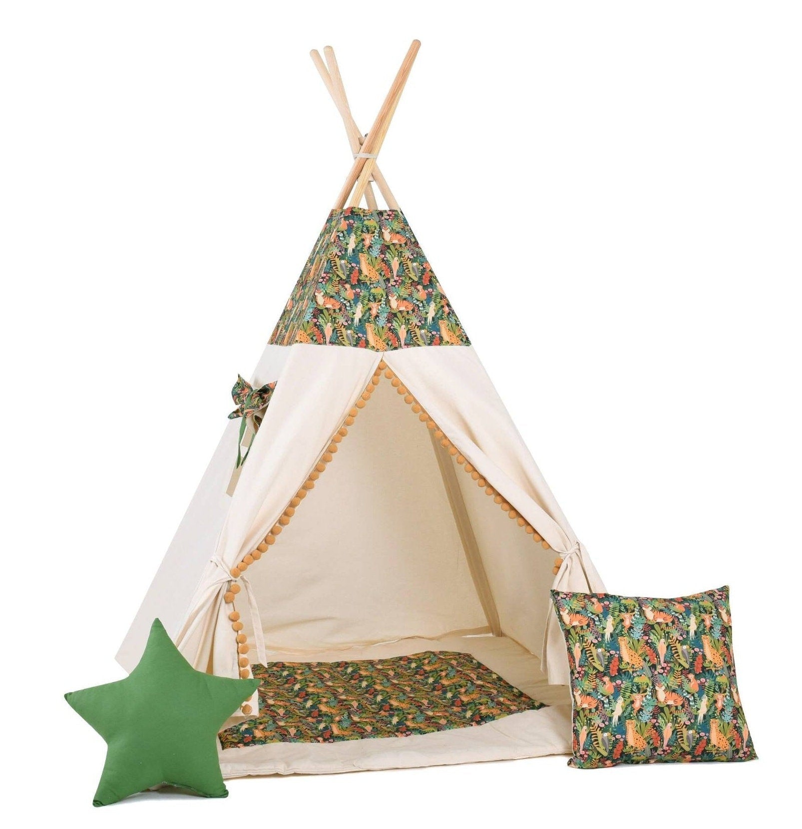 Jungle Teepee Tent | Teepee JUNGLE | Kids Teepee | Teepee Tent for Kids | Teepee Tent for Babies & Toddlers | Jungle Tent | Kids Teepee Tent | Teepee Tent for Boys & Girls |